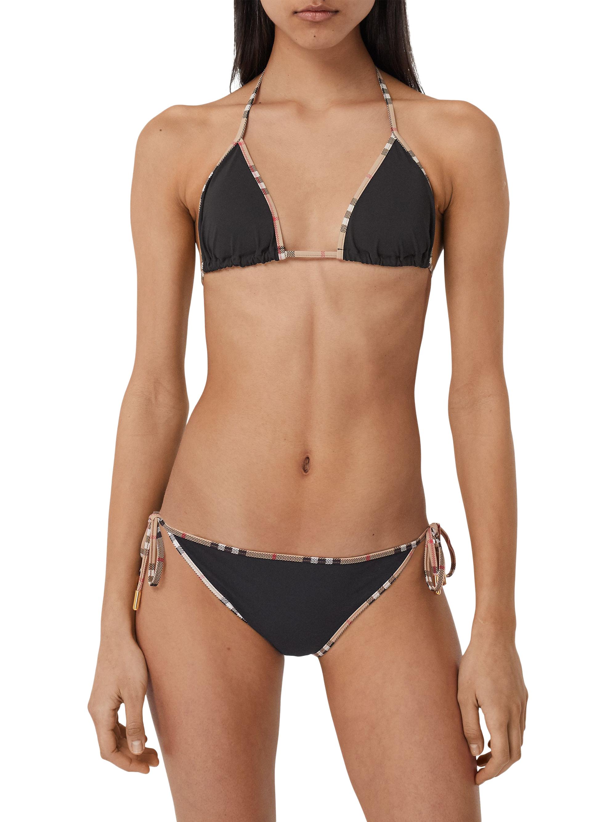 Burberry Mata Check-Trim Triangle Bikini Set | Saks Fifth Avenue