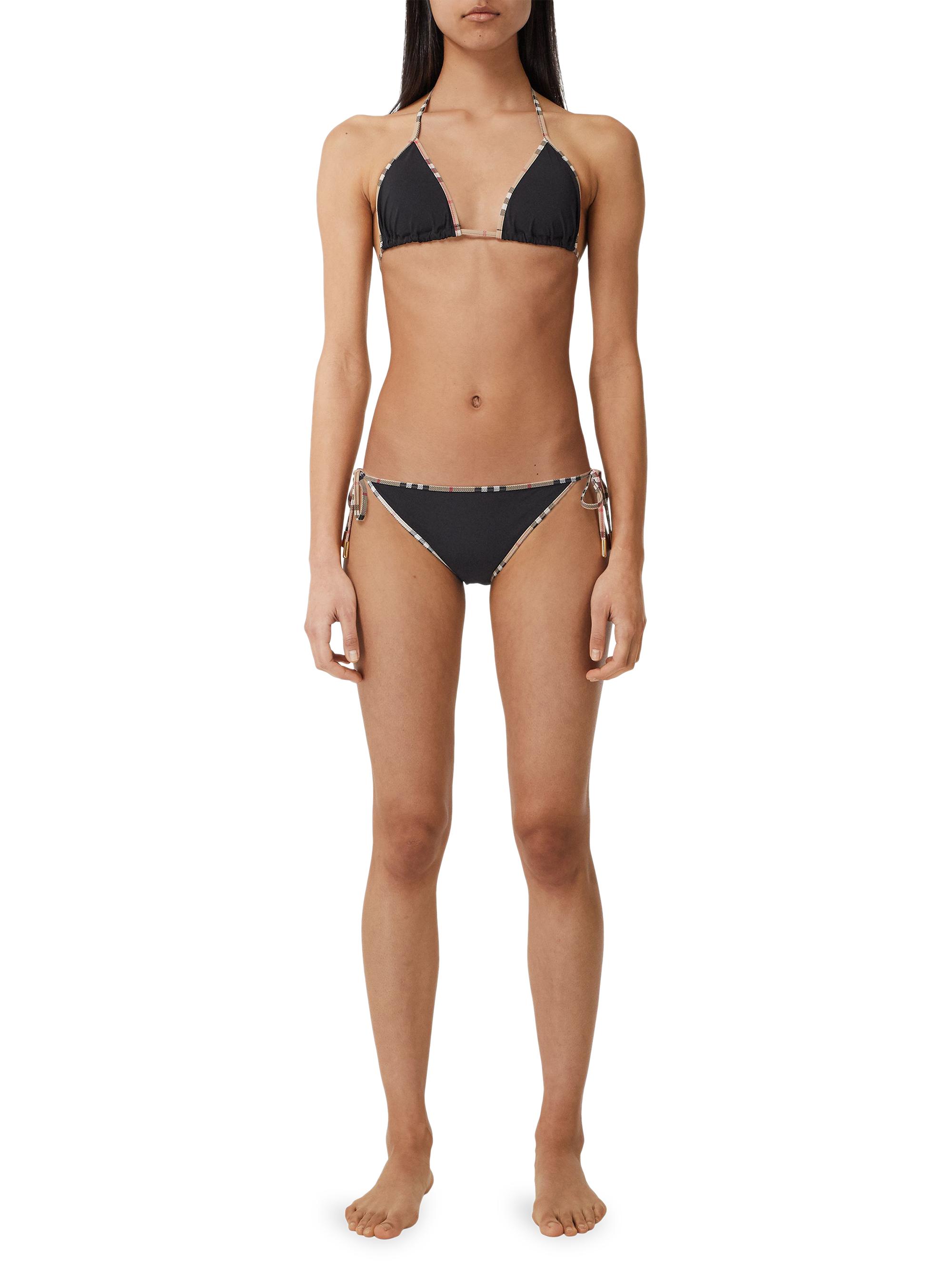 Burberry Mata Check-Trim Triangle Bikini Set | Saks Fifth Avenue