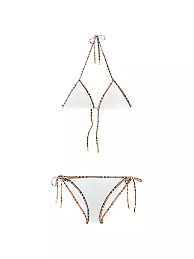 Mata Check-Trim Triangle Bikini Set