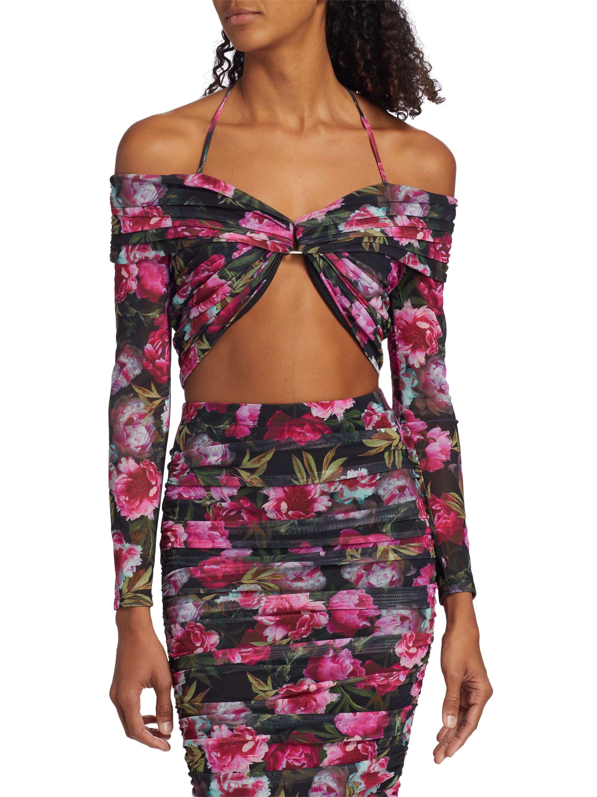 knee length dresses for ladies THE ROSALINA FLORAL PRINT MAXI DRESS IN RED – Pink Desert main image 0