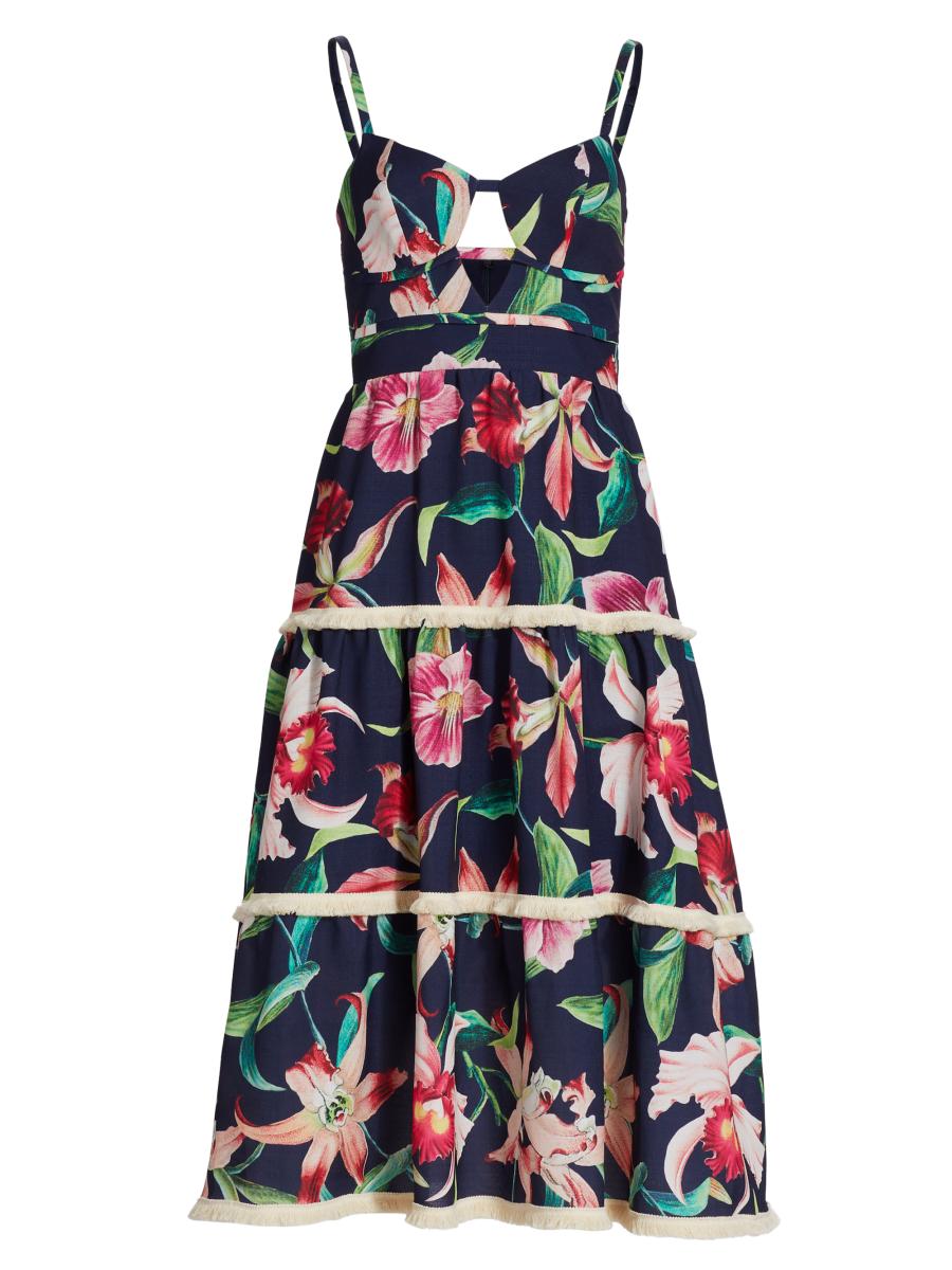 PatBO Laelia Floral Fit-&-Flare Dress | Saks Fifth Avenue