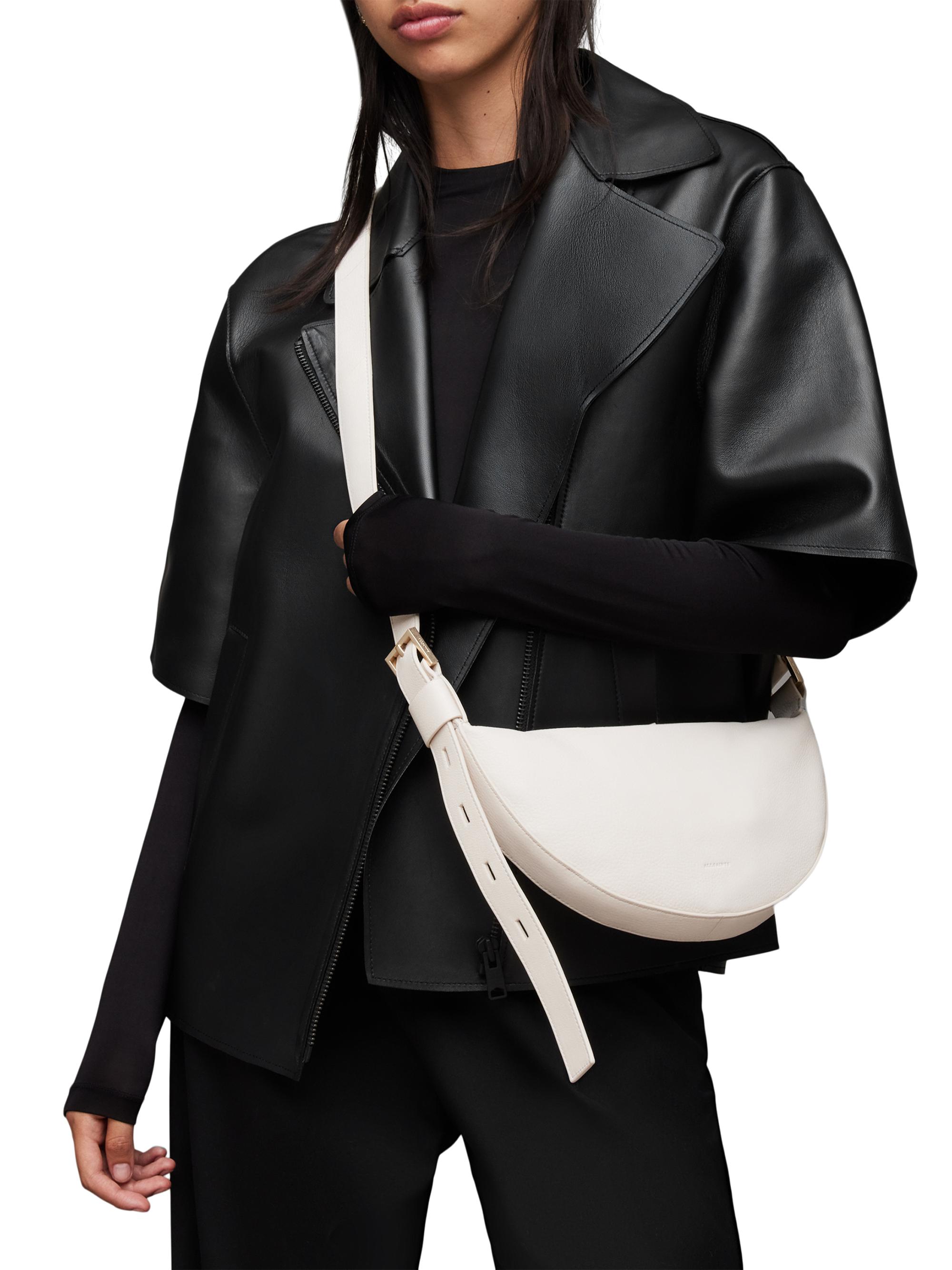 AllSaints Halfmoon Leather Crossbody Bag | Saks Fifth Avenue