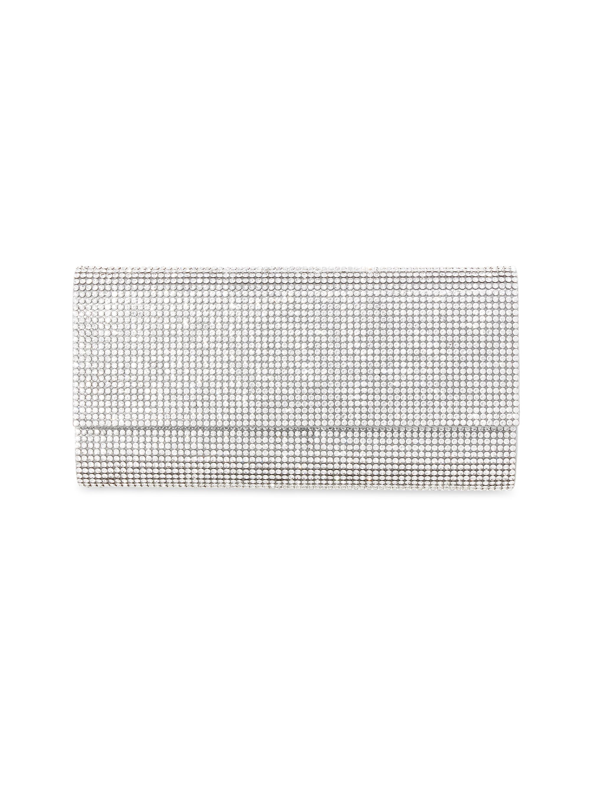 Judith Leiber Couture Women's Perry Crystal-Embellished Clutch-On-Chain - Silver