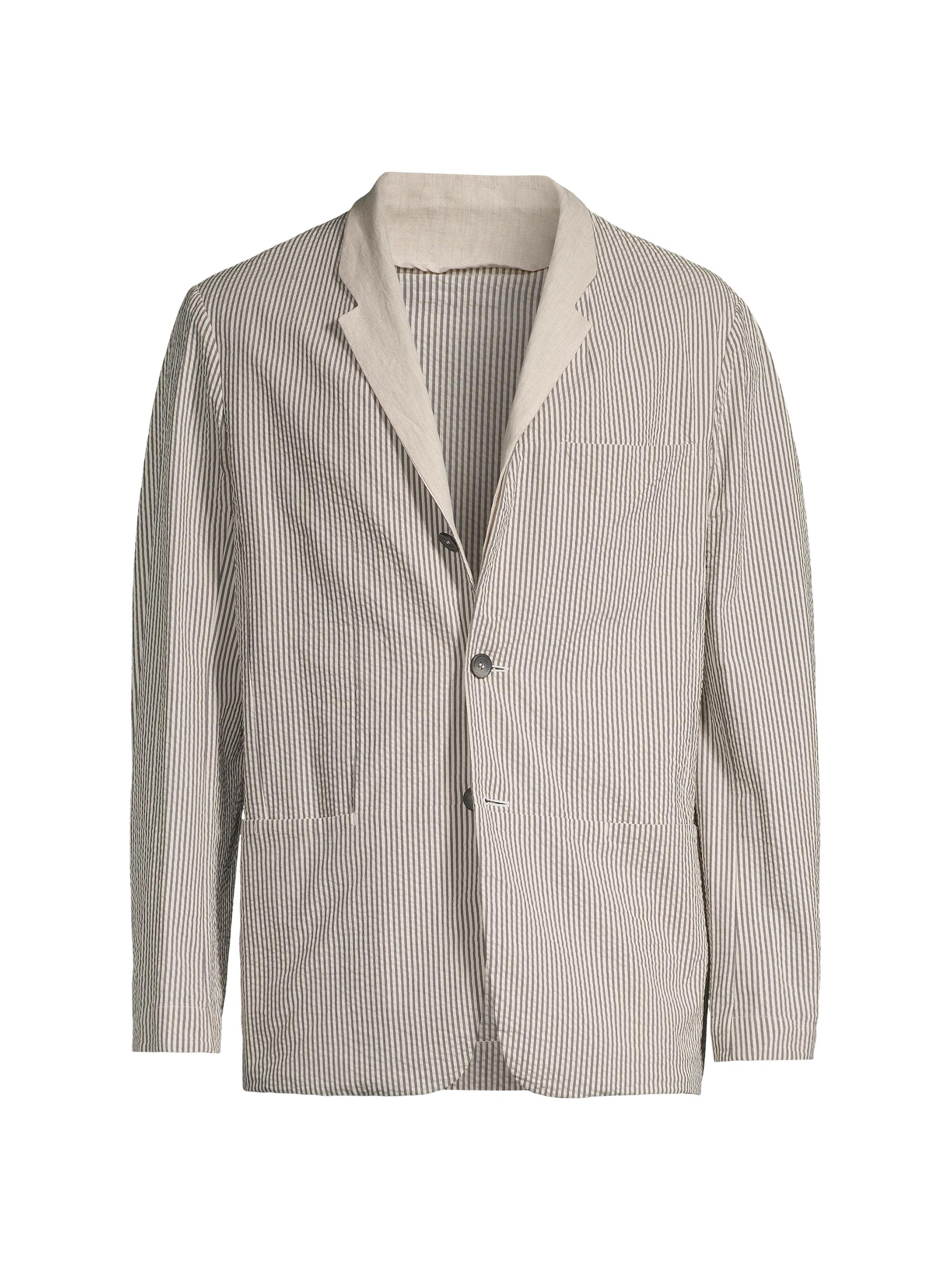 Sease Men's Ellen Seersucker Blazer - Pearl Grey