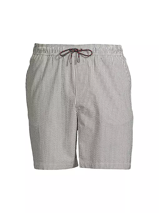 Sease - Stripe Cotton Seersucker Shorts