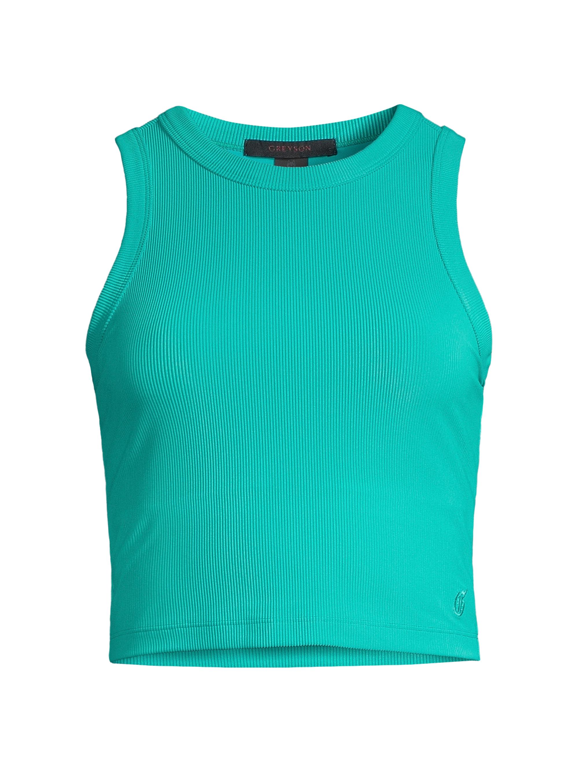 Greyson Women's Cleo Rib-Knit Crop Top - Teal