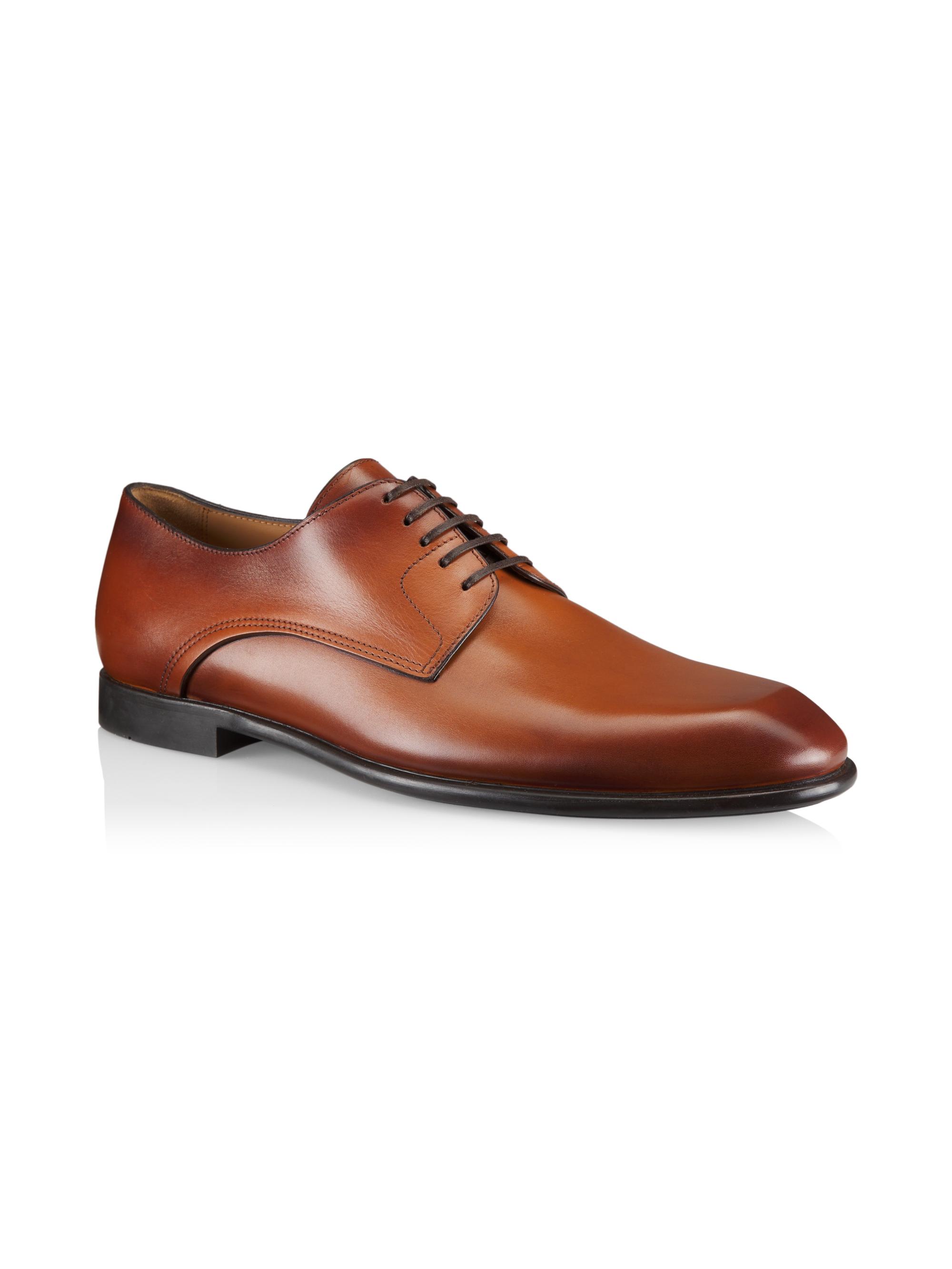 FERRAGAMO Leather Lace-Up Oxfords | Saks Fifth Avenue