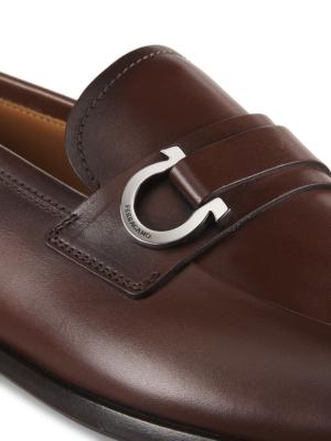 Ferragamo Gancini-plaque leather loafers - Brown