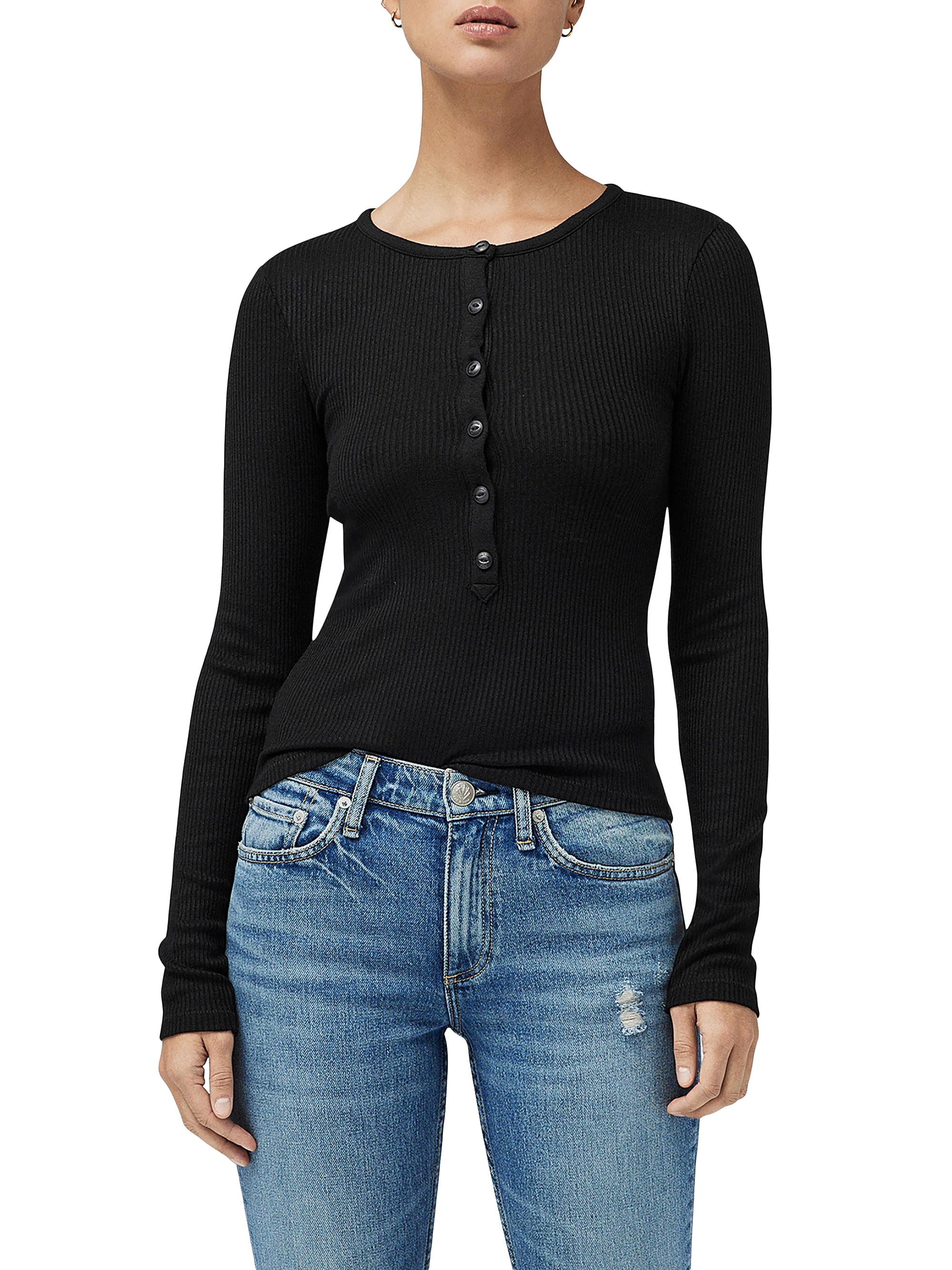 rag & bone Rib-Knit Henley Shirt | Saks Fifth Avenue
