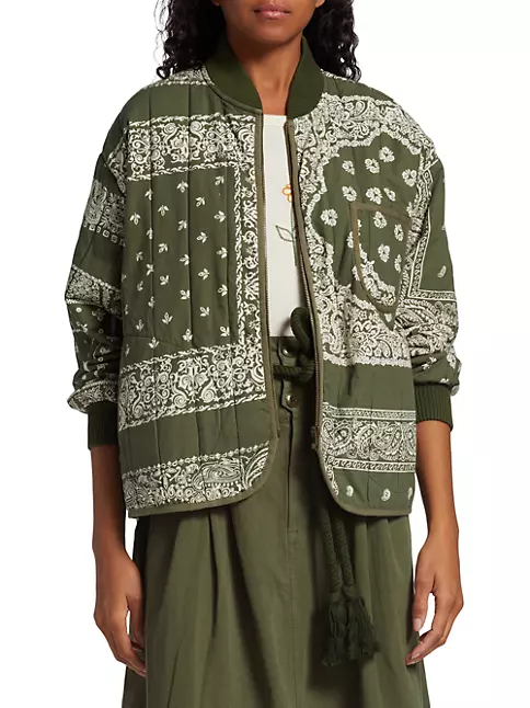 Shop The Great Bandana Quilted Bomber Jacket | Saks Fifth Avenue