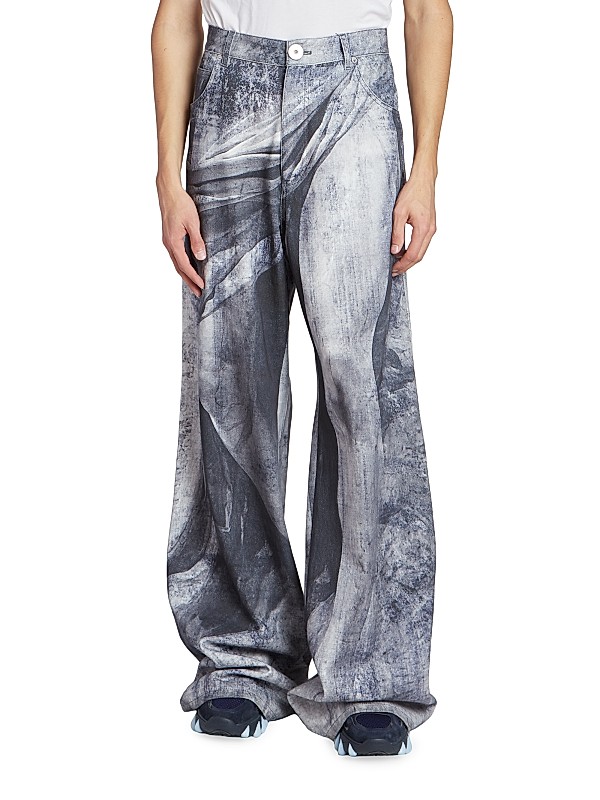 Shop Balmain Statue Printed Loose Denim Pants | Saks Fifth Shop Balmain Statue Printed Loose Denim Pants | Saks Fifth