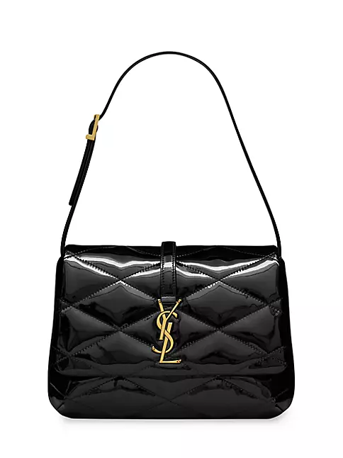 Saint Laurent Le 57 Hobo Bag in Quilted Patent - Black - Women