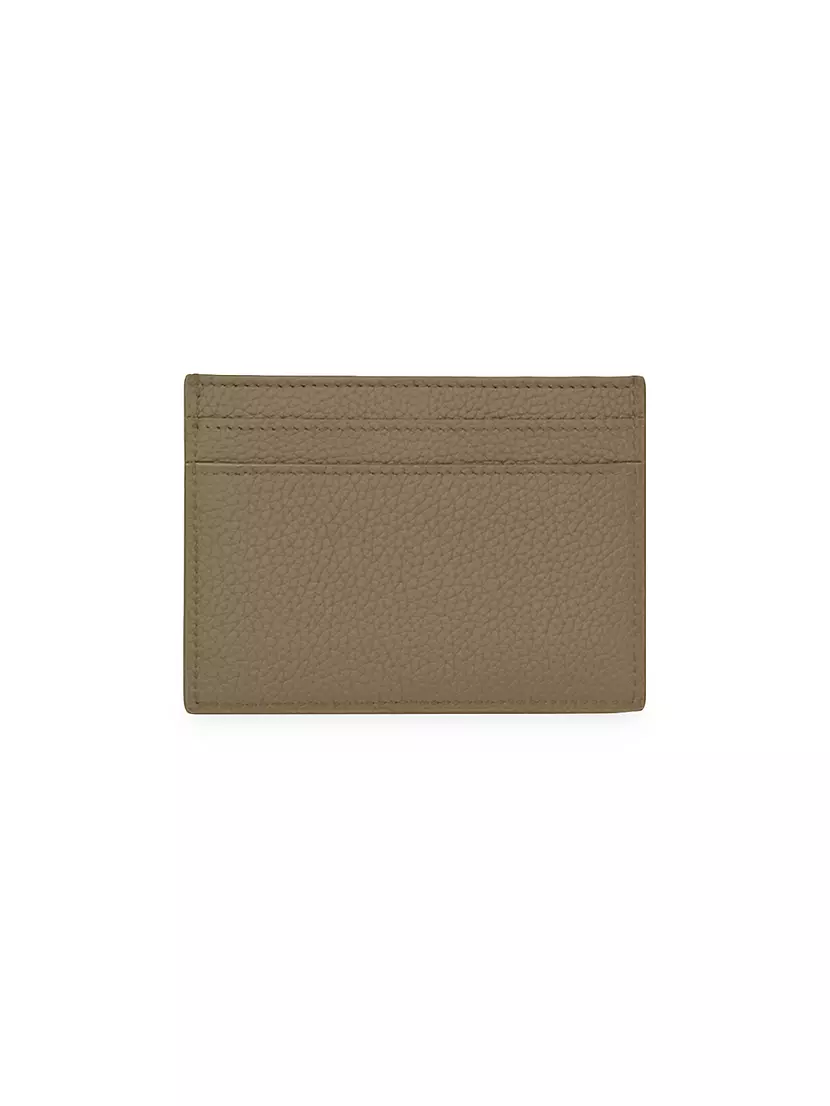 Shop Saint Laurent Tiny Cassandre Card Case In Grained Leather