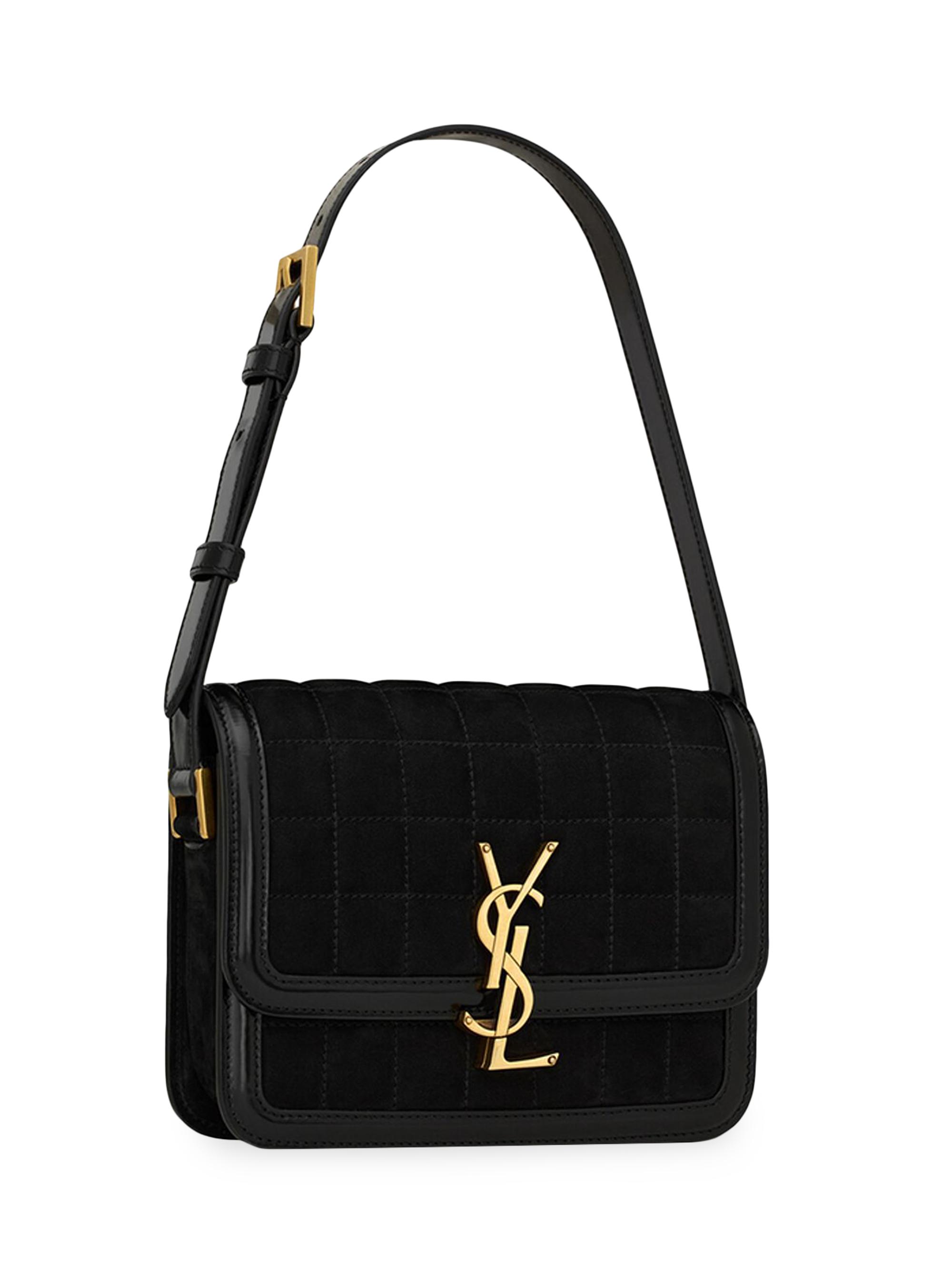 Saint Laurent Solferino Small Satchel in Quilted Suede | Saks