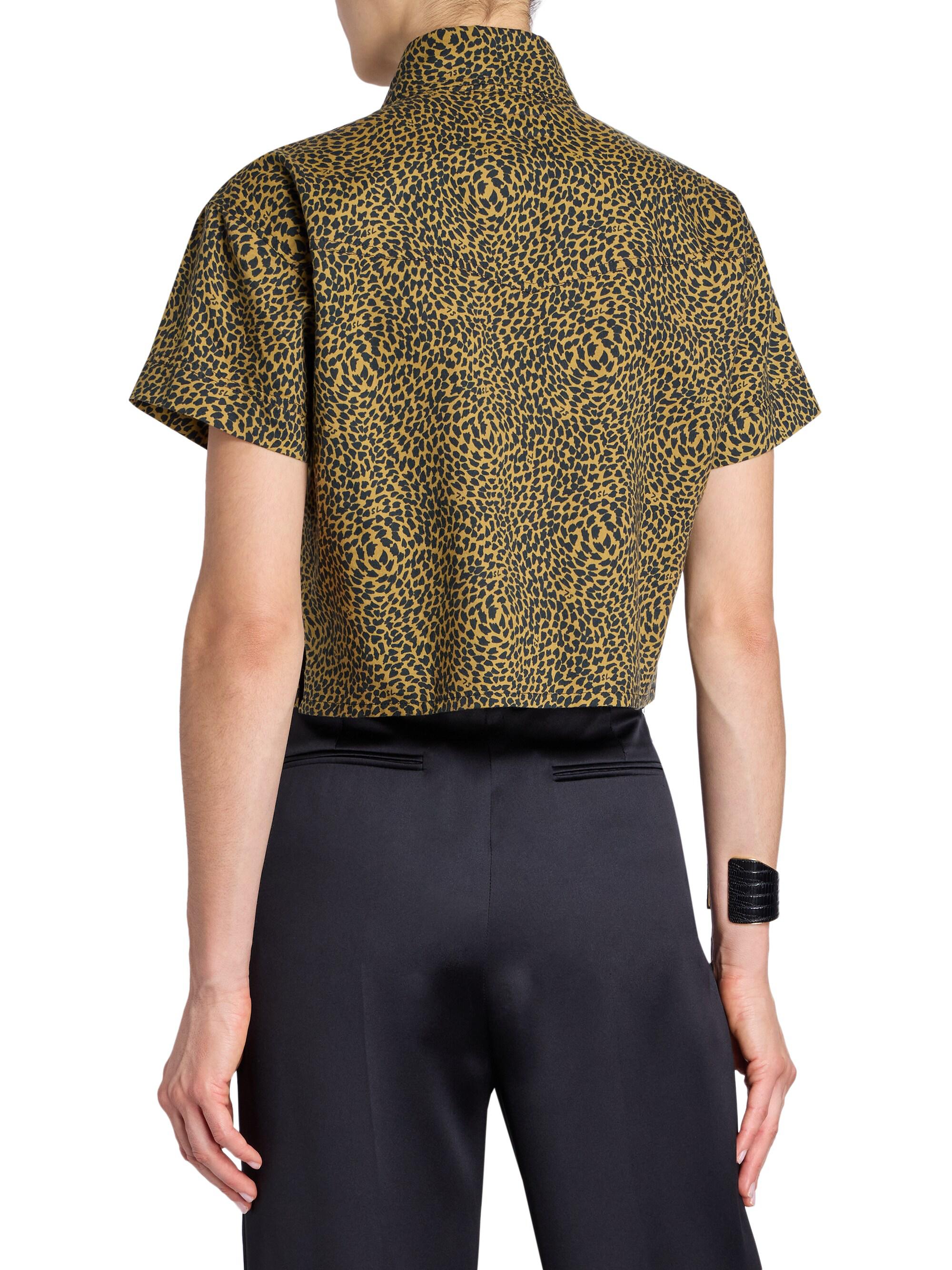 Saint Laurent Leopard-print Cropped Shirt | Saks Fifth Avenue