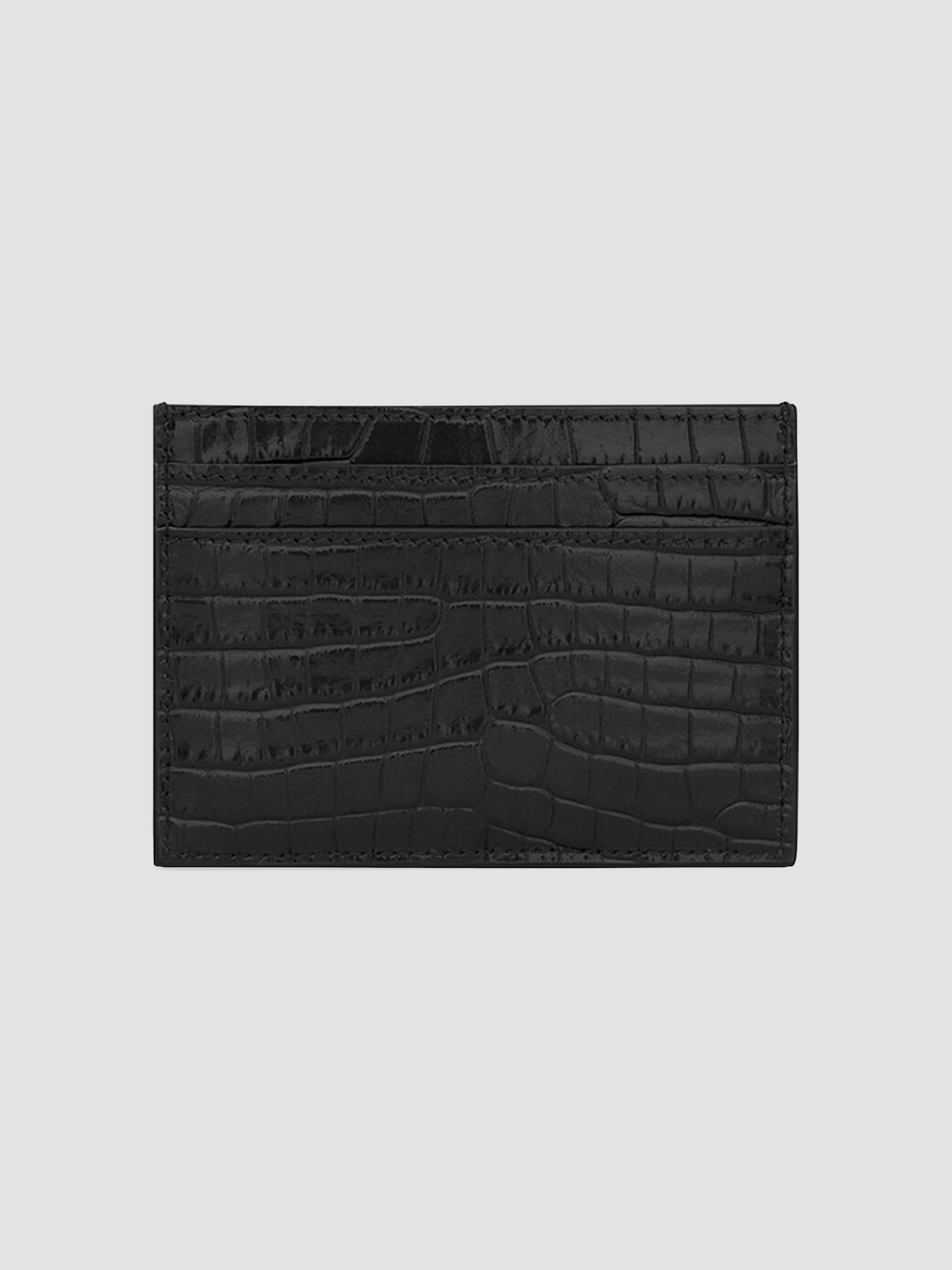 Saint Laurent Cassandre Saint Laurent Card Case in Crocodile