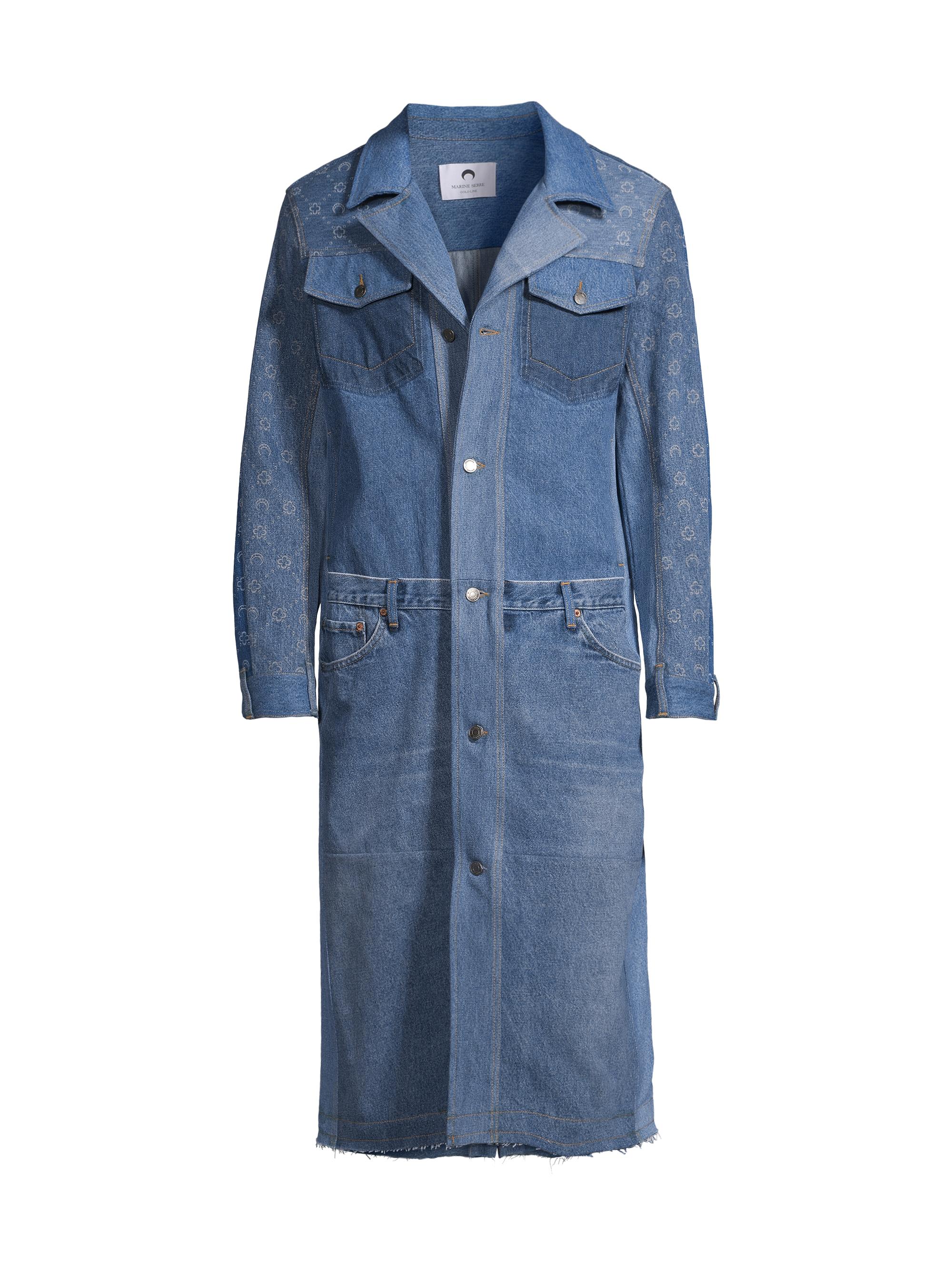 Marine Serre Men's Regenerated Denim Moonogram Jacket - Blue