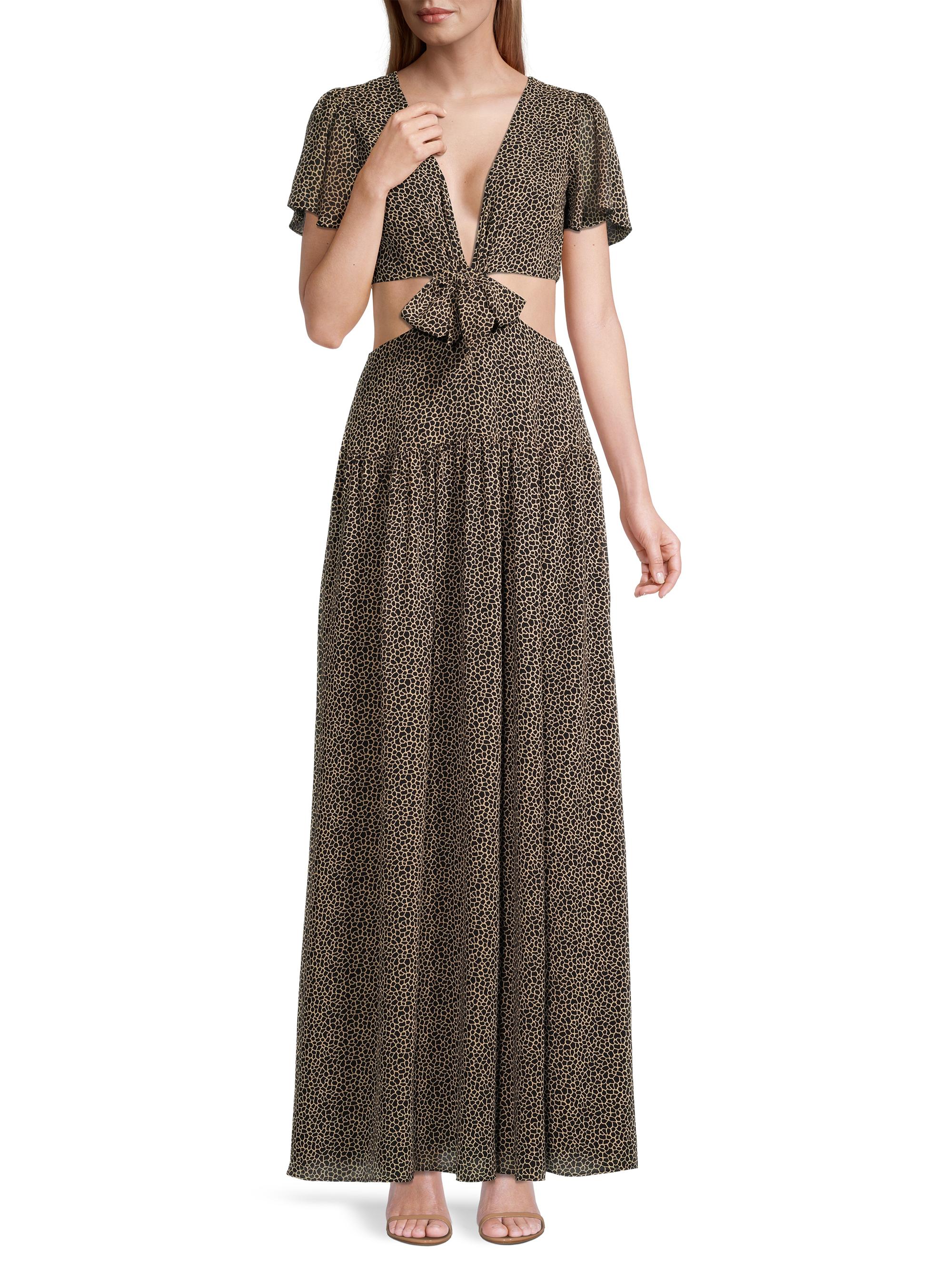 MICHAEL Michael Kors Micro-Giraffe Cut-Out Maxi Dress | Saks Fifth Avenue