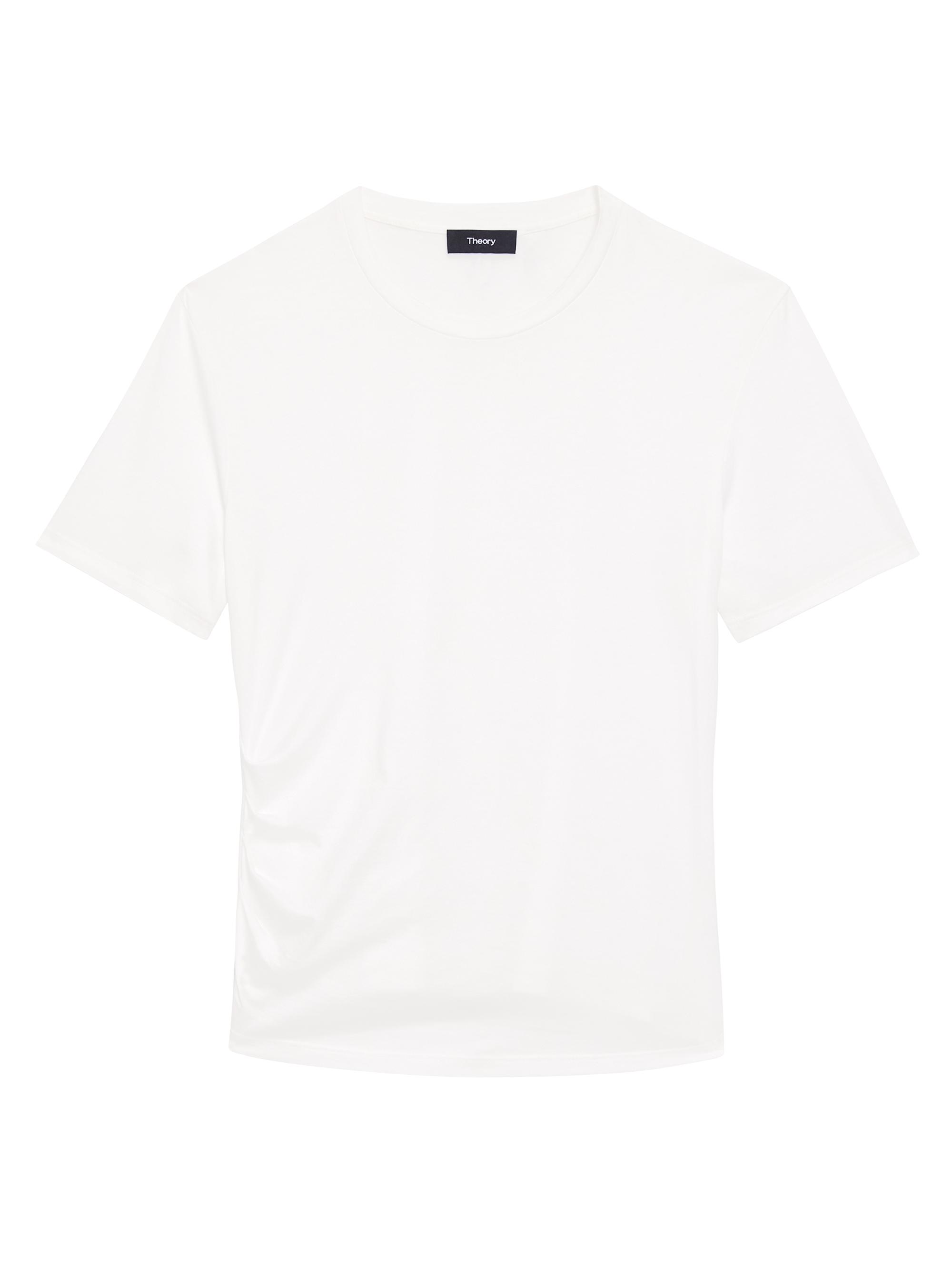 Theory Women's Side Drape Cotton T-Shirt - Black