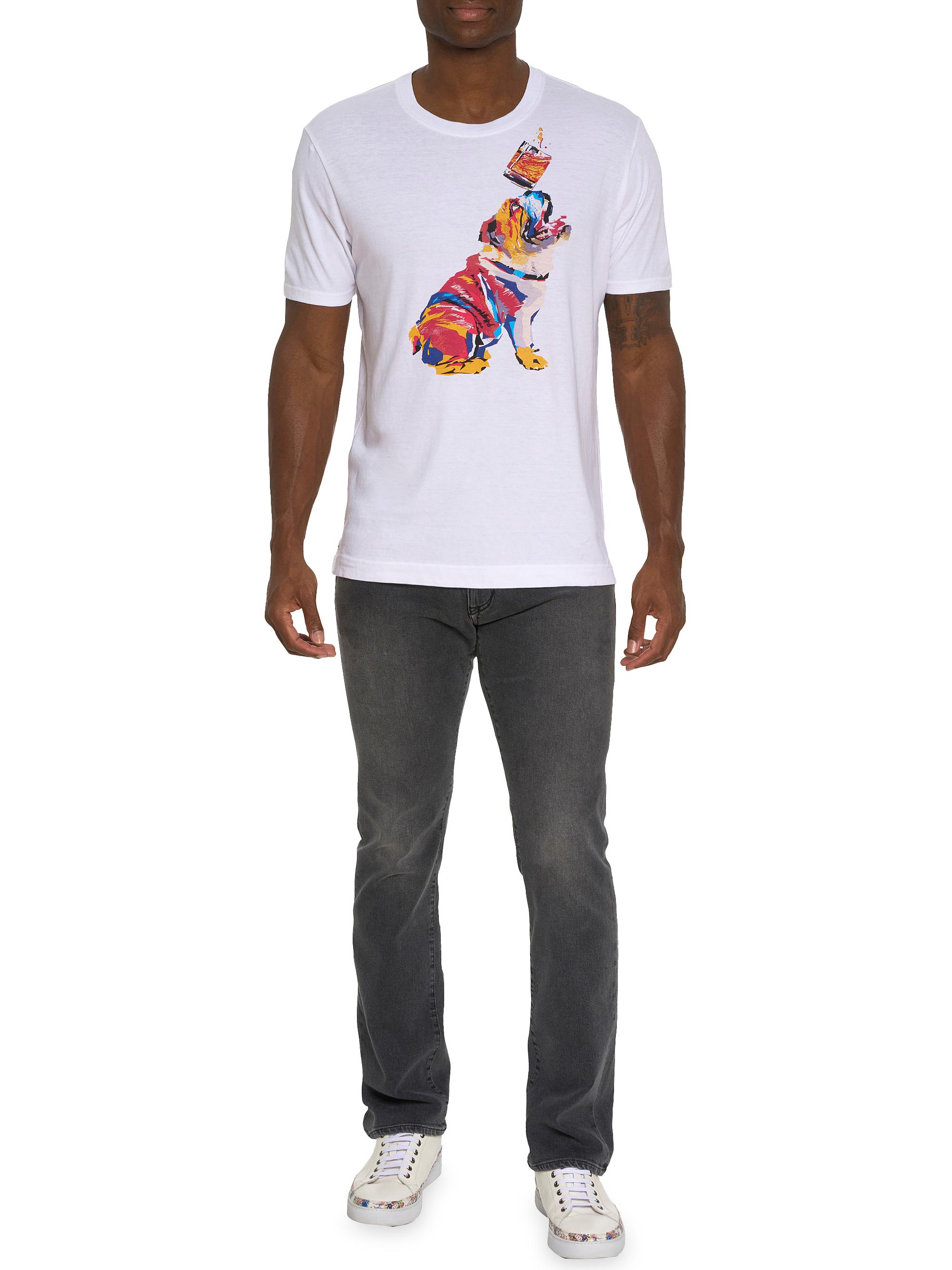 T-shirt Uomo Robert Graham Blu Con Teschio &ndash; Taglia XL, Nuova Con Etichette