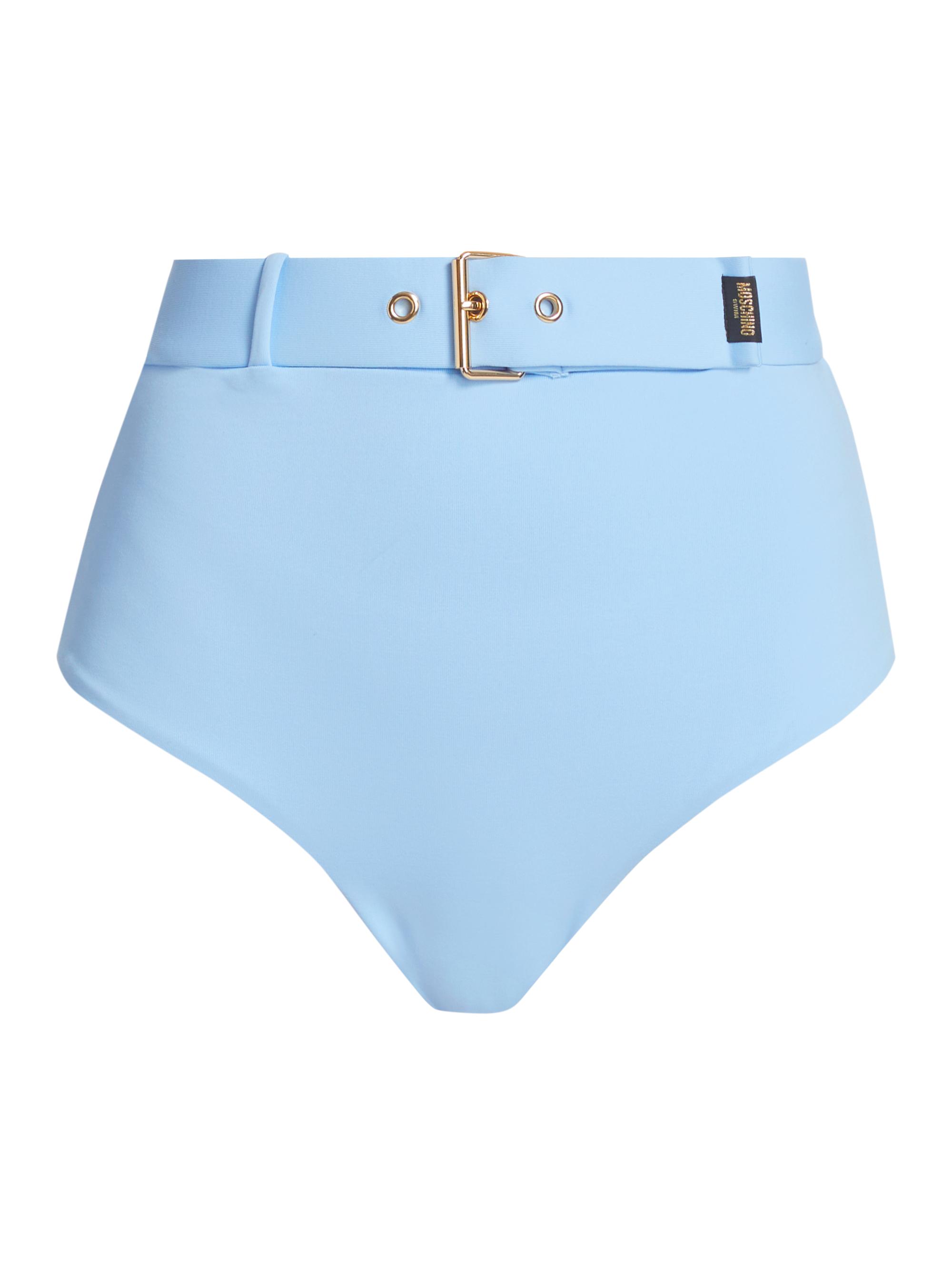 Moschino Women's Belted High-Rise Bikini Bottom - Light Blue