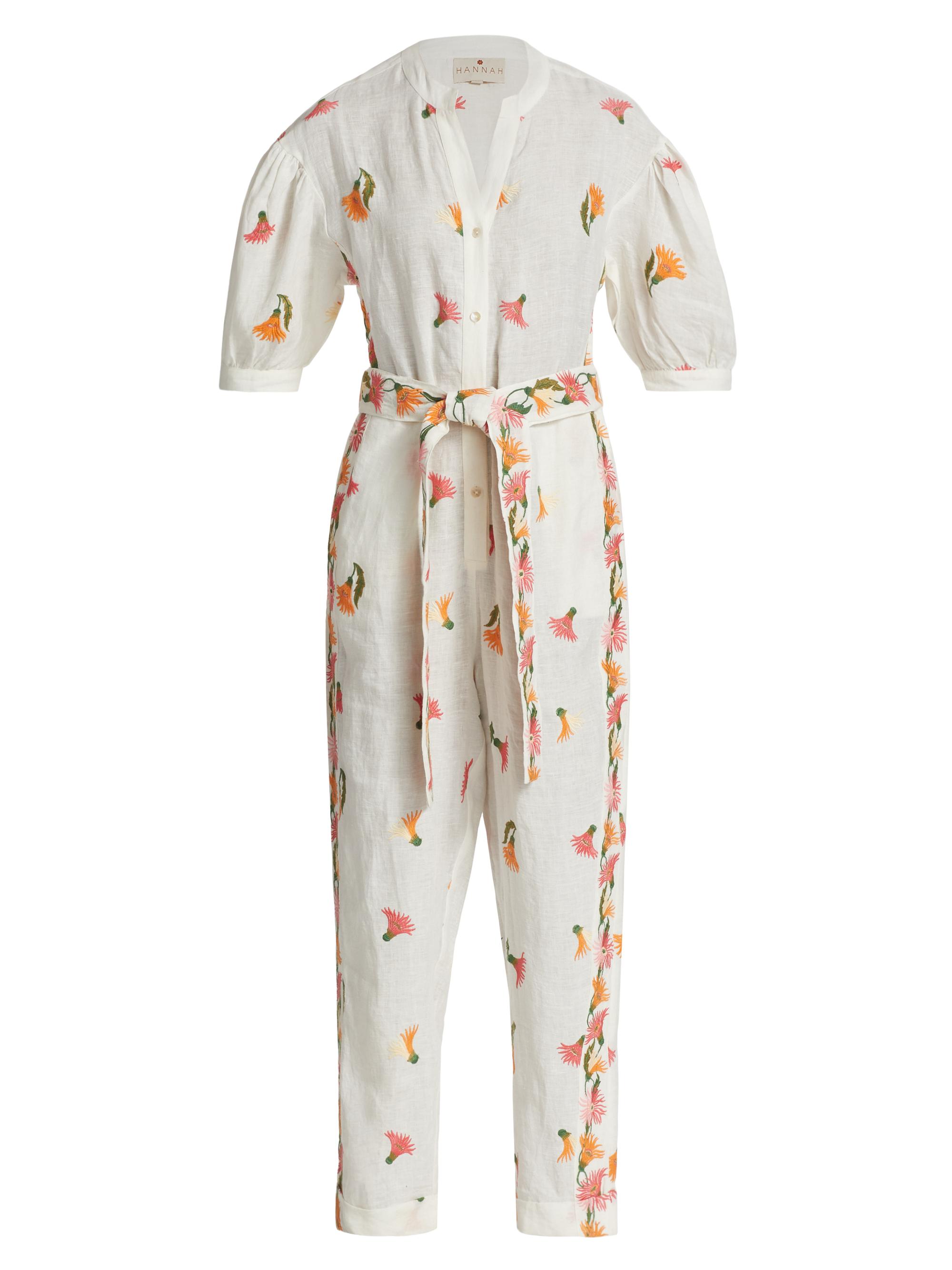 Hannah Artwear Women's Jaya Floral-Embroidered Jumpsuit - Marguerite