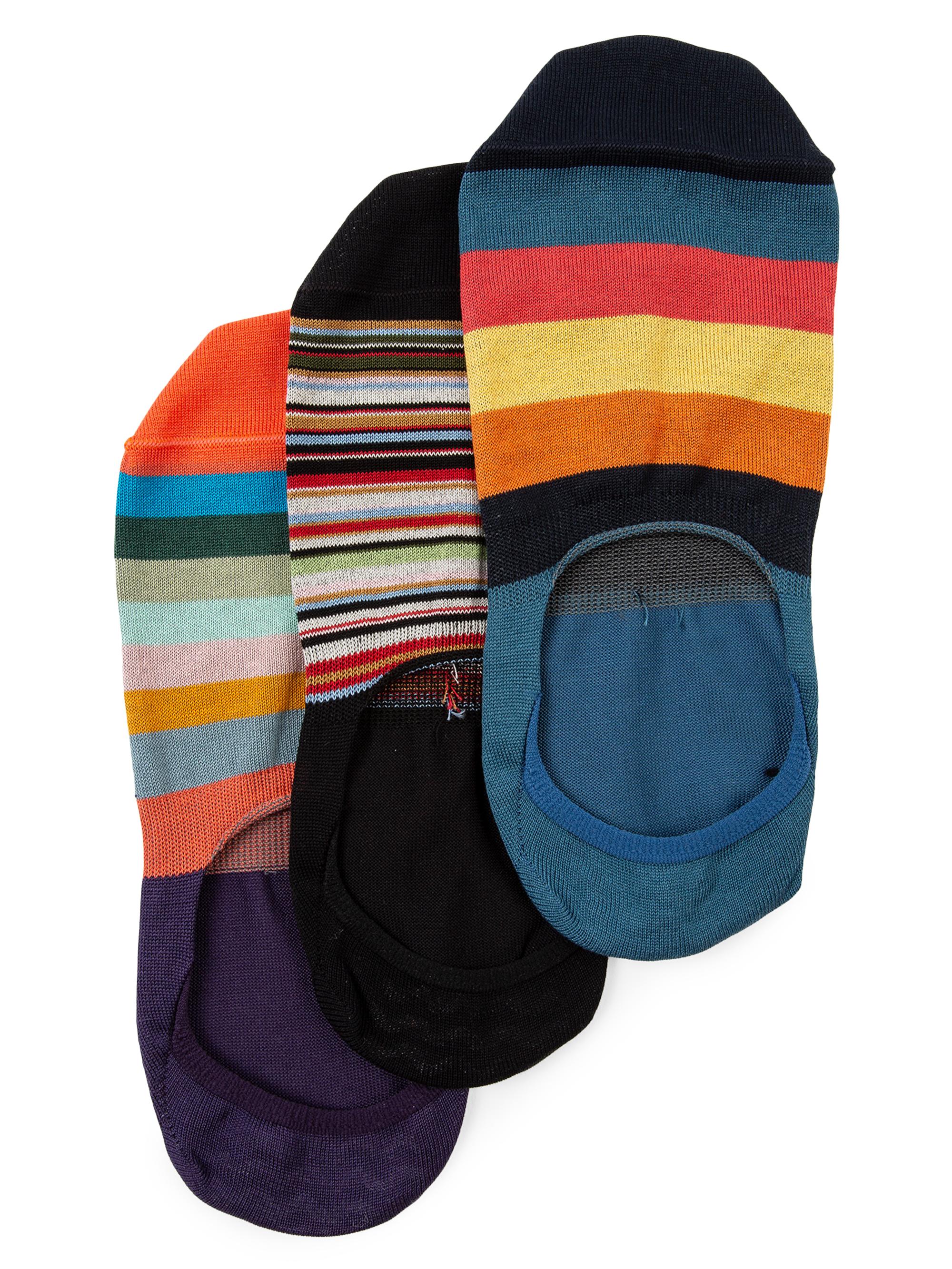 Paul Smith Men's Striped No-Show 3-Piece Socks Set