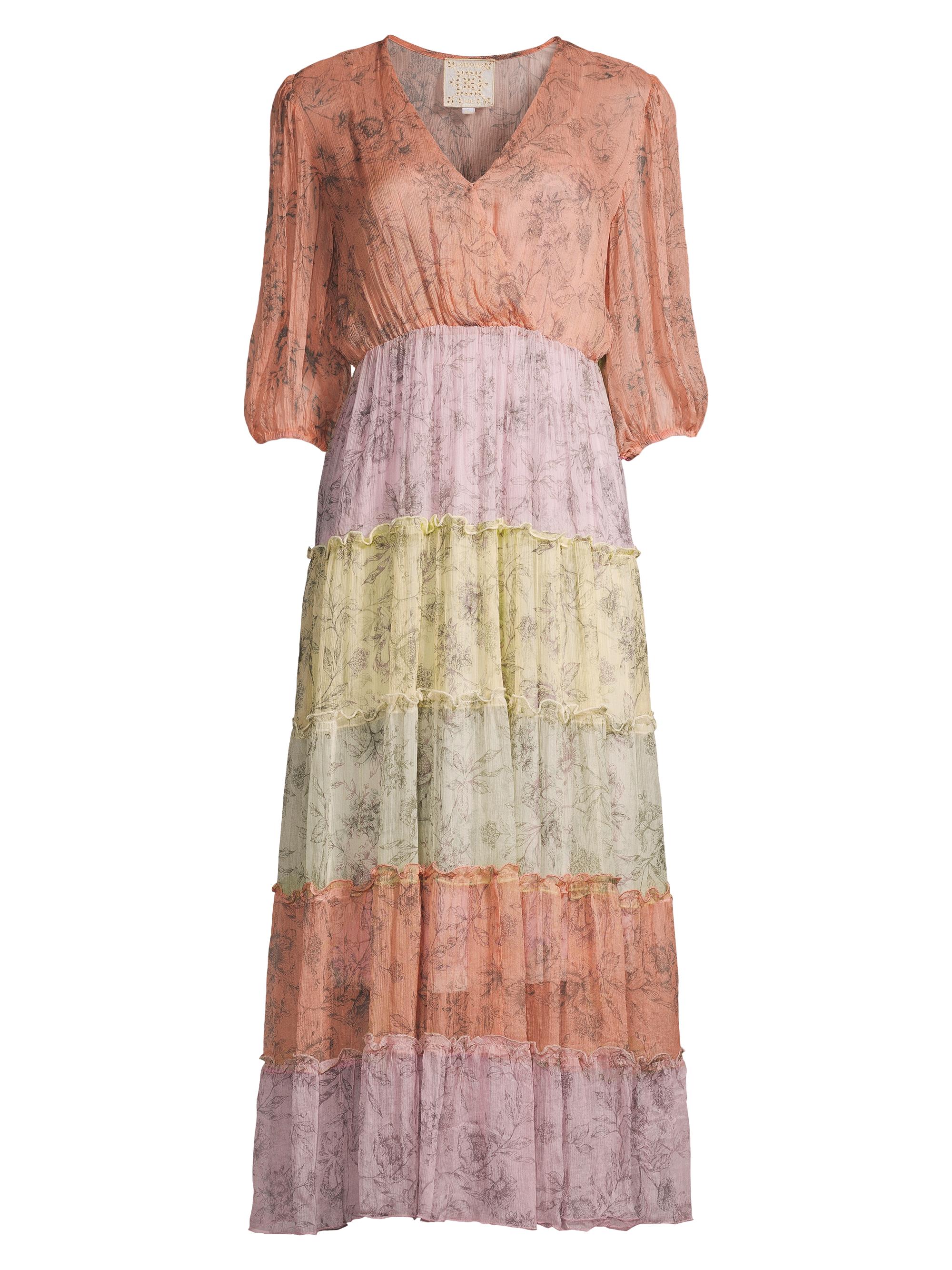 Johnny Was Women's Liza Crinkled Chiffon Midi-Dress