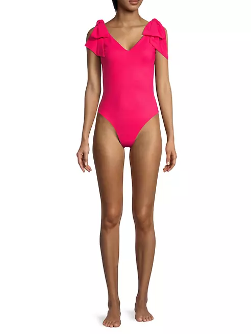 Sun Bound Fuchsia Cutout One-Shoulder One-Piece Swimsuit