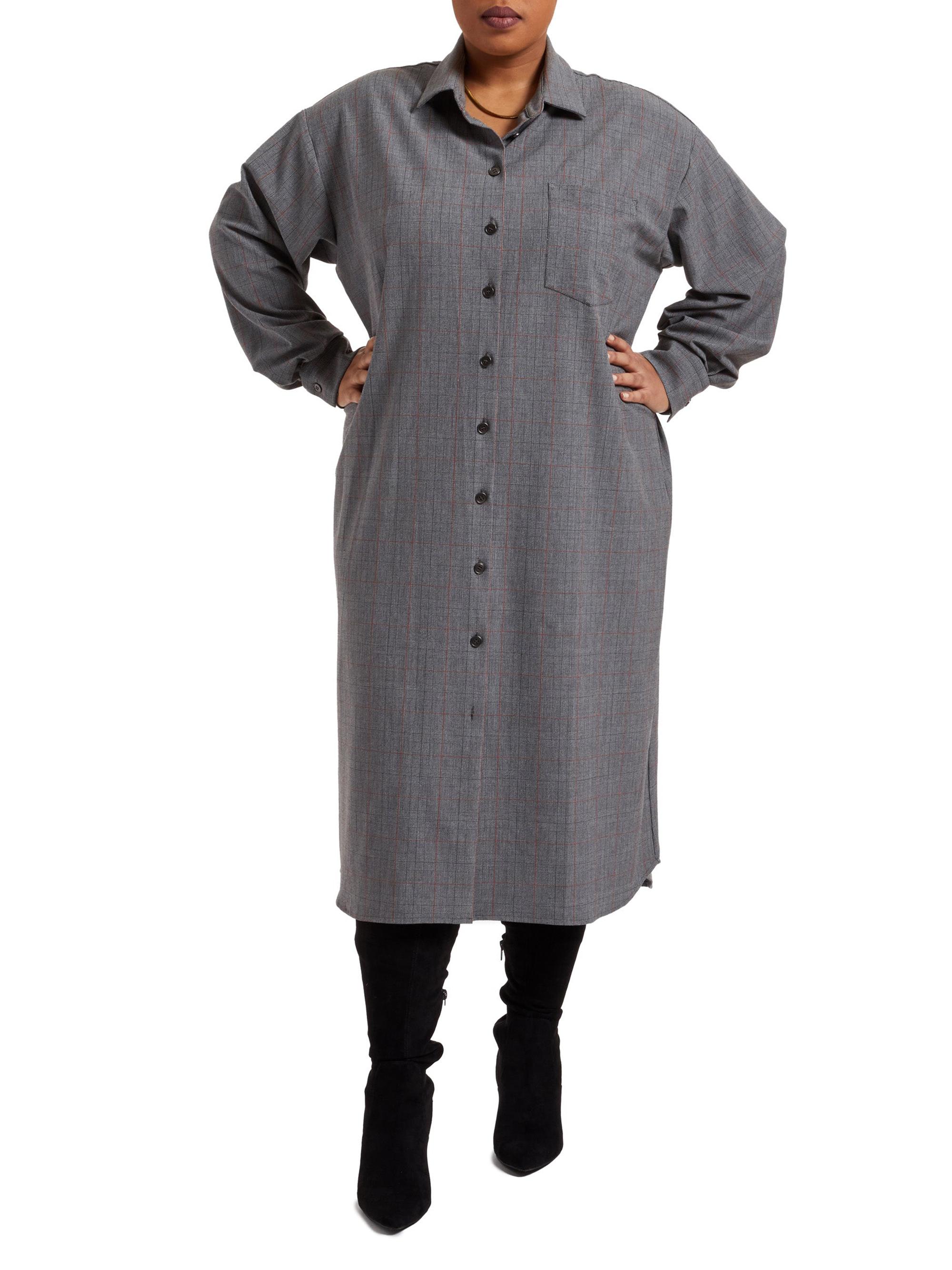 Pari Passu Women's Tammy Plaid Shirtdress - Grey Black