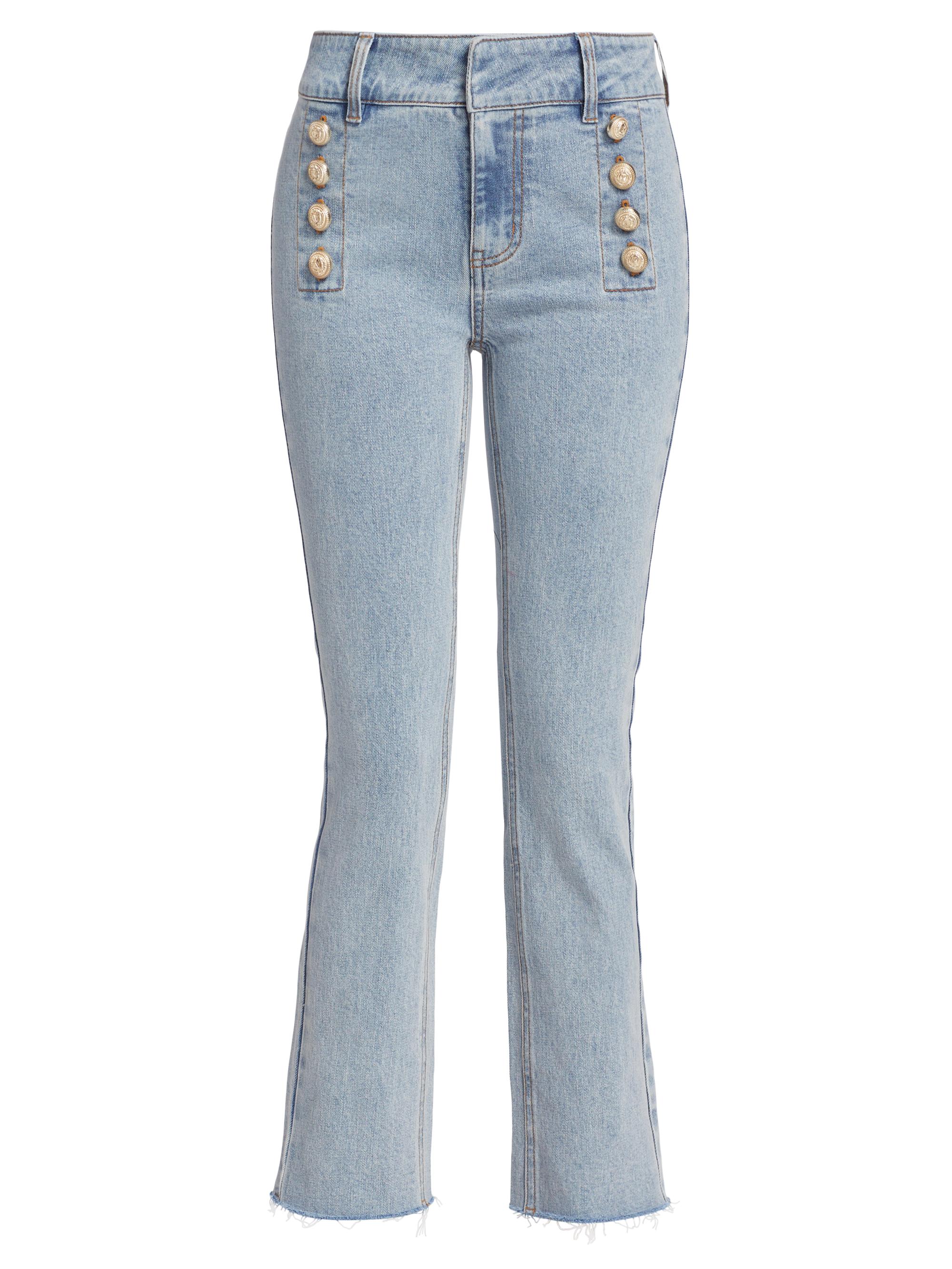 Generation Love Justine Button Fray Denim Pants | Saks Fifth Avenue