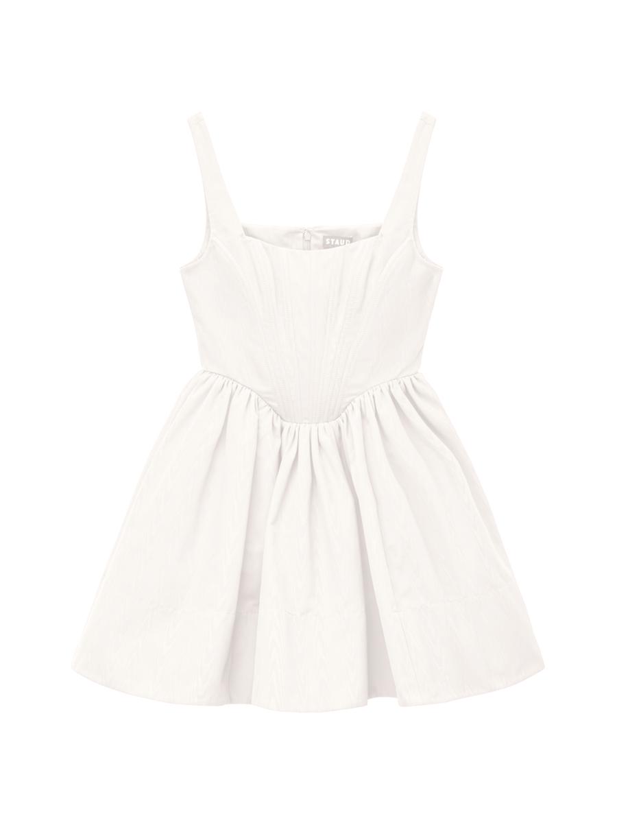 staud white corset dress Landscape Minidress Sweetheart Short Cocktail Dress Spaghetti straps 50CM24 Size:M (40/42) Maxi dress