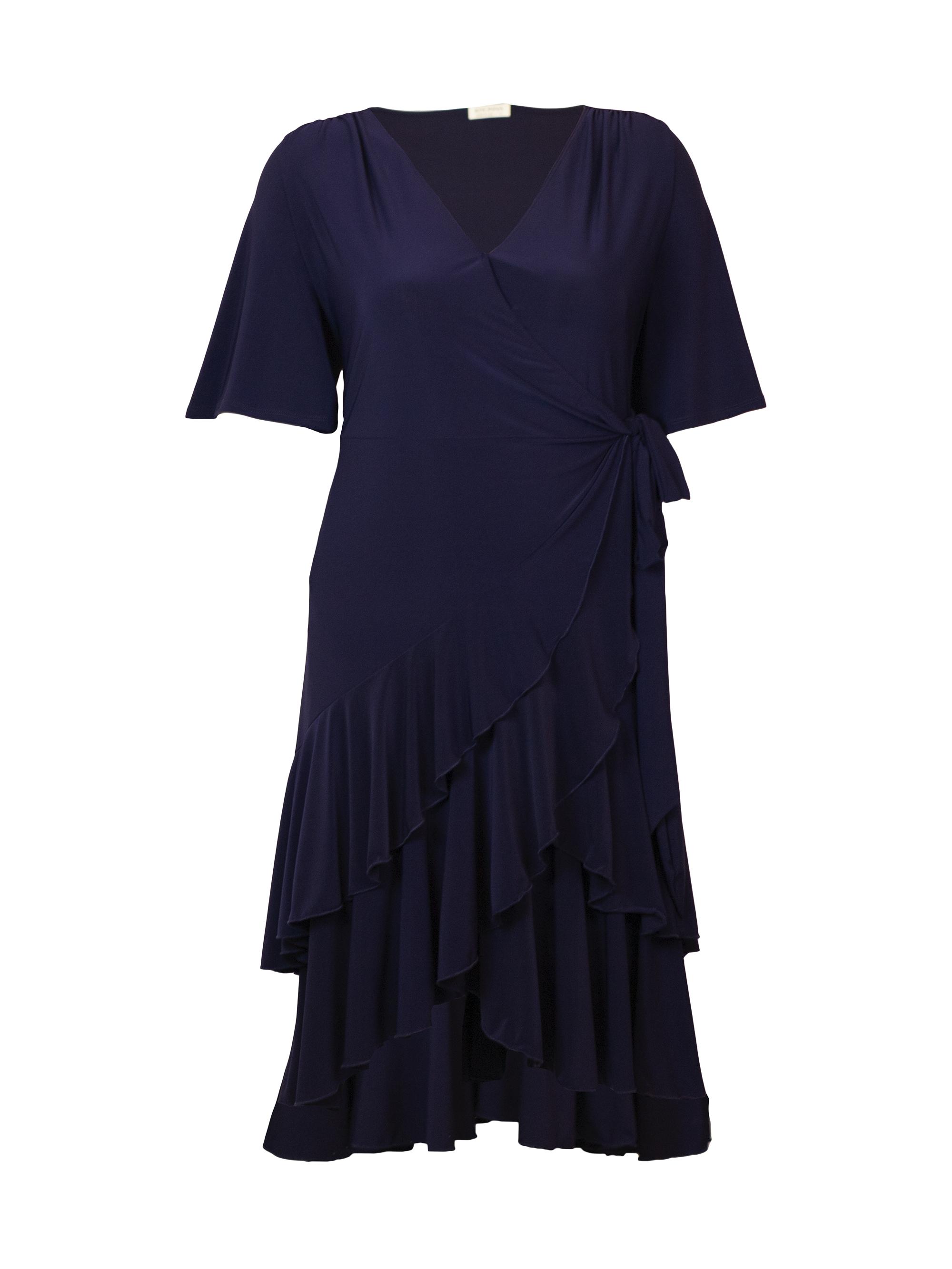 Kiyonna Women's Miranda Wrap-Front Mini Dress - Nouveau Navy