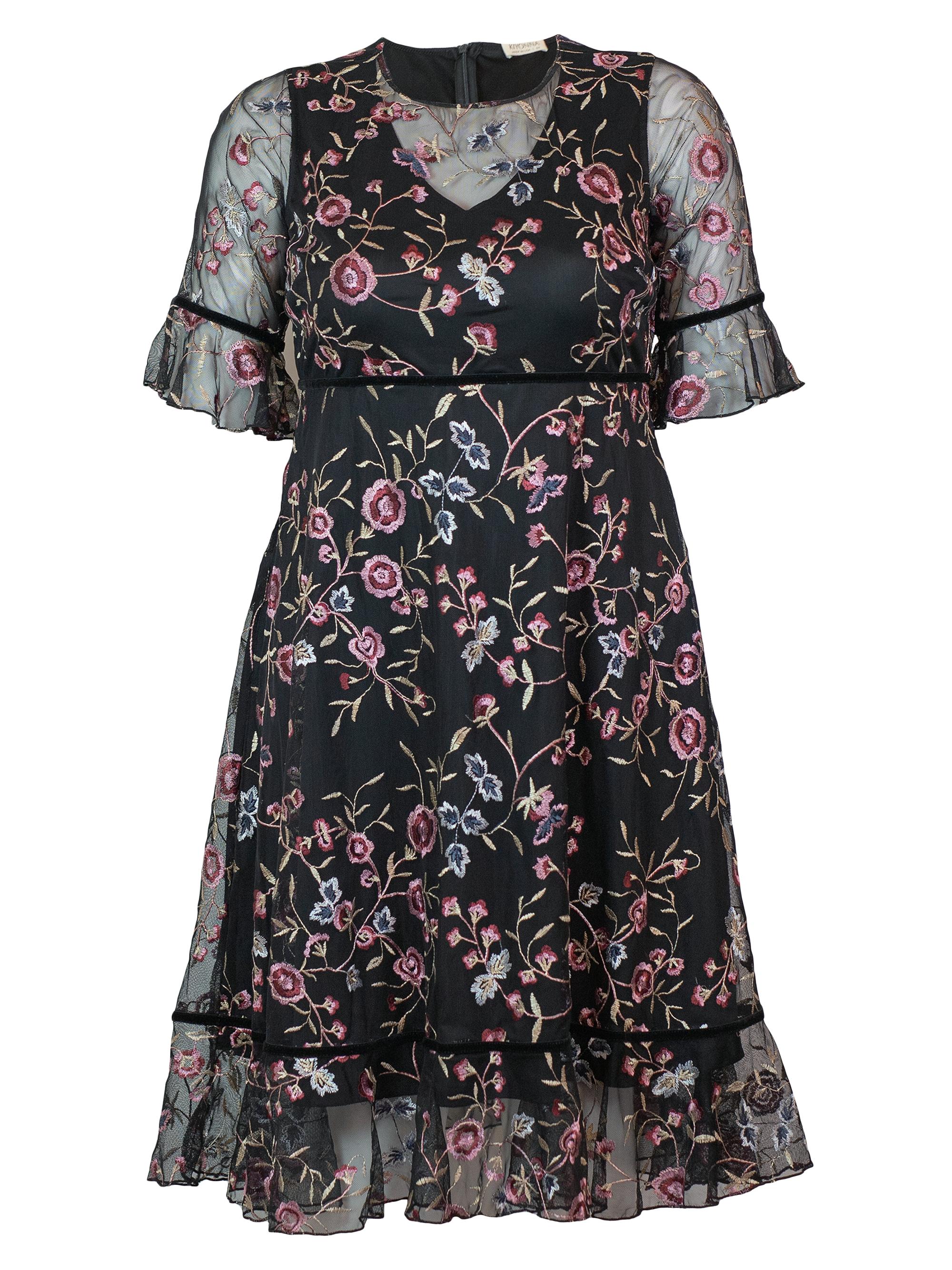 Kiyonna Women's Wildflower Embroidered Dress - Moonlit Garden