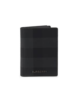 Burberry Men's Flint Check Bifold Wallet - Charcoal