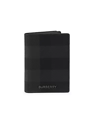 Charcoal Check and Leather Continental Wallet - Men | Burberry® Official