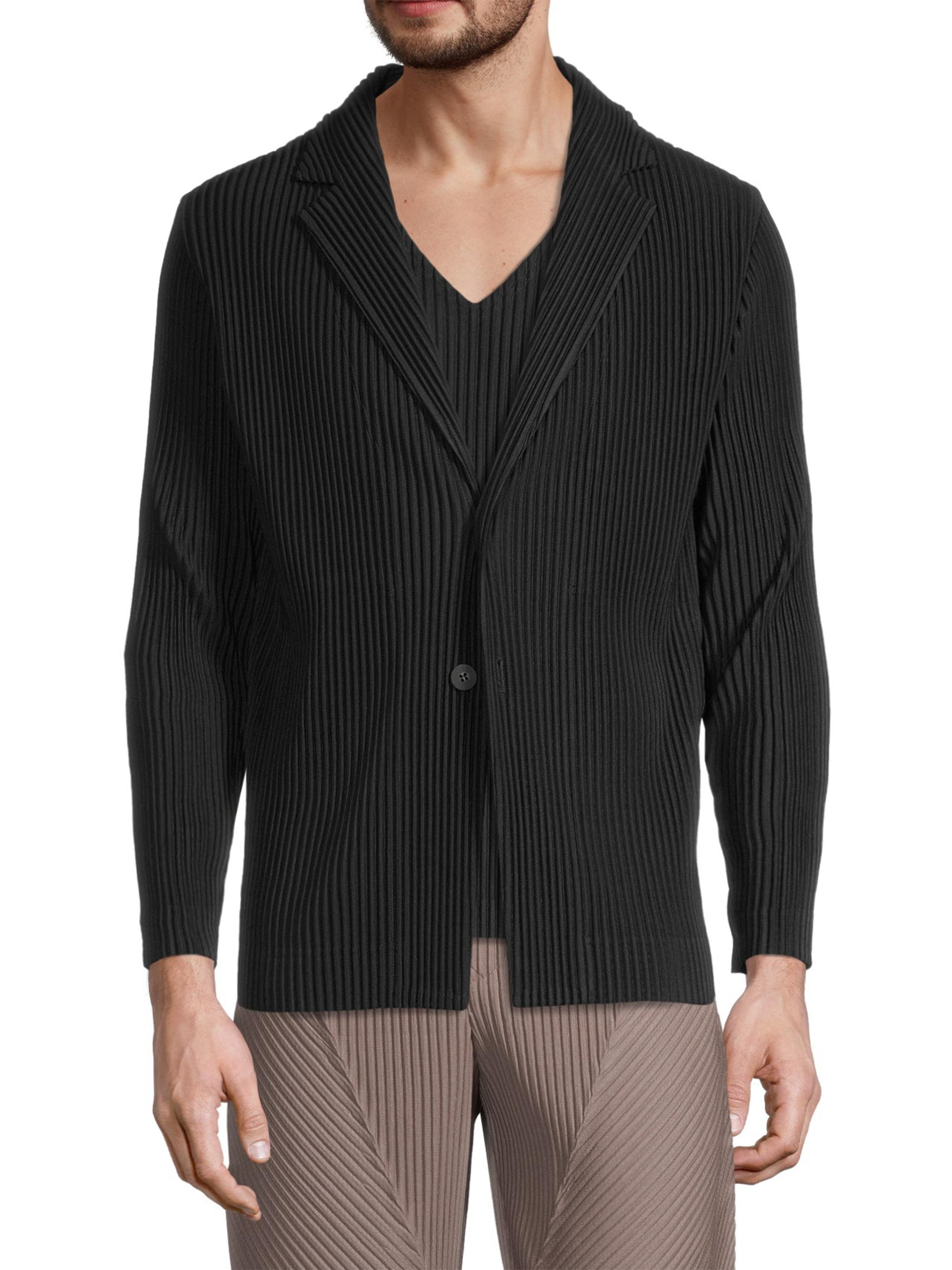 Homme Plissé Issey Miyake Flowers And Vases Basics Pleated Blazer