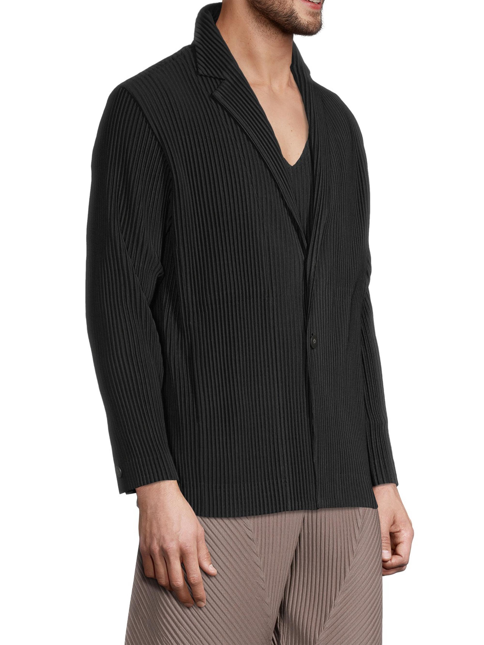 Homme Plissé Issey Miyake Flowers And Vases Basics Pleated Blazer