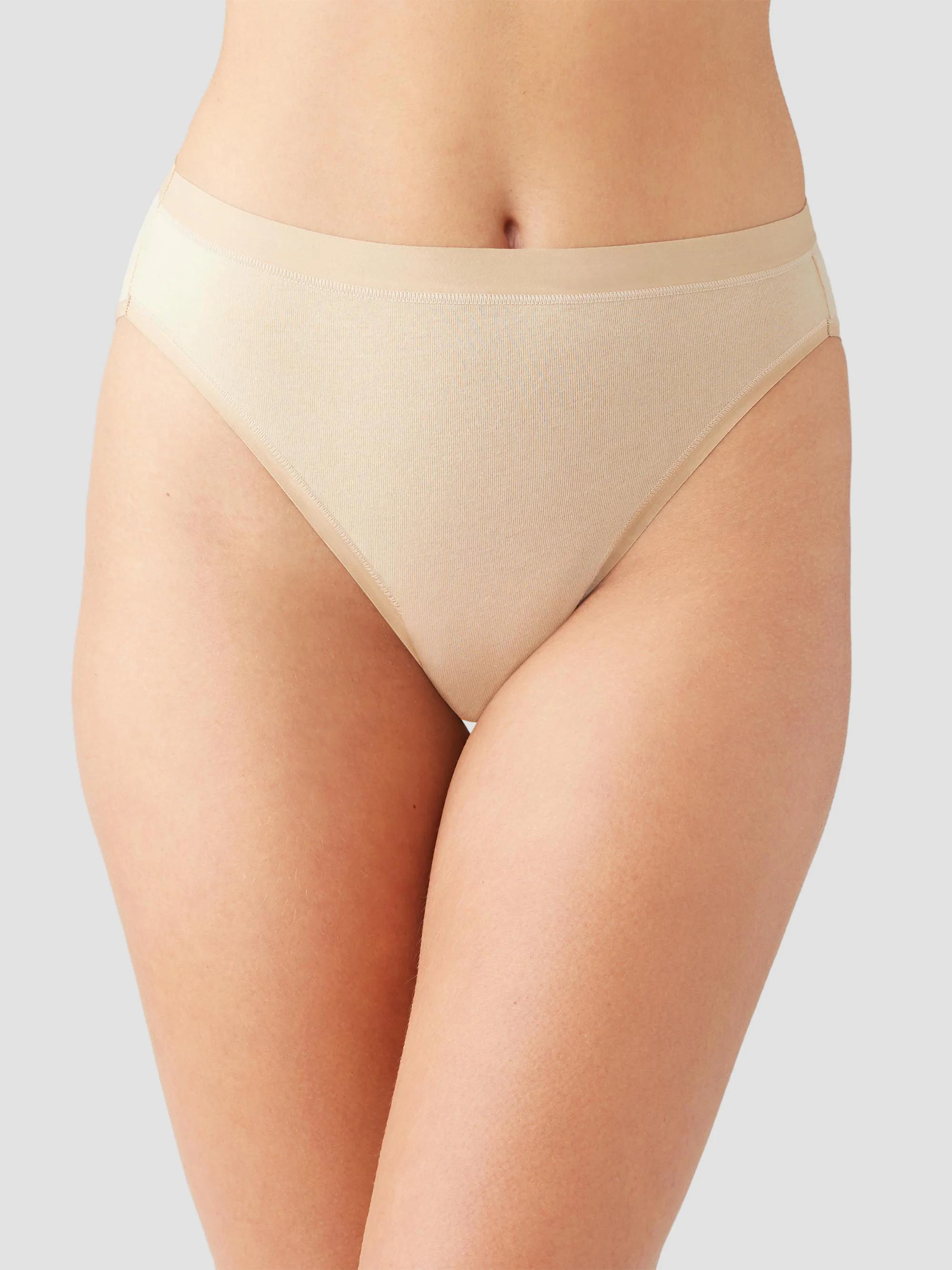 Wacoal Women's Understated Cotton High-Cut Brief - Sand - Size XL