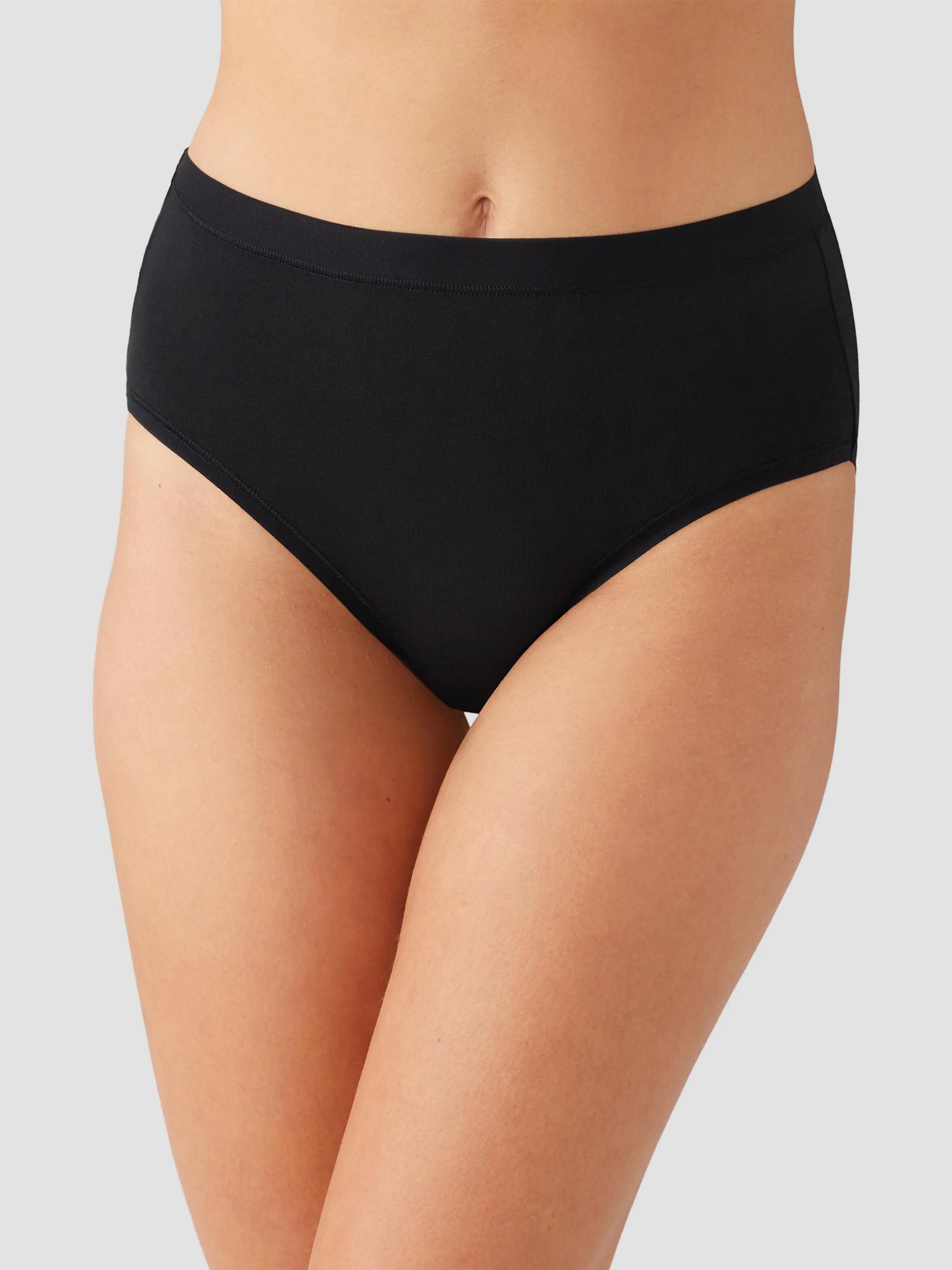 Women's Understated Cotton Brief - Black - Size Large
