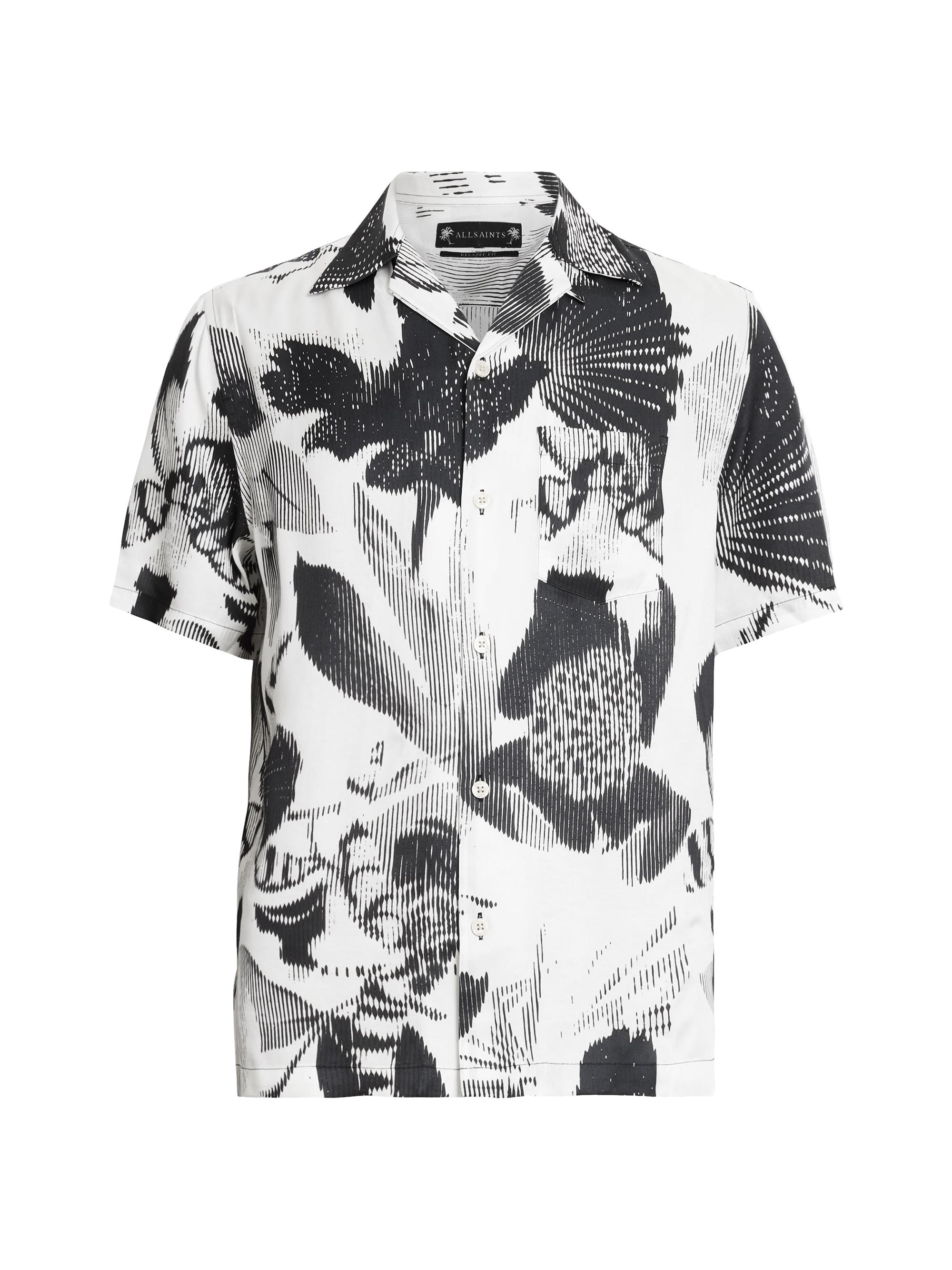 AllSaints Men's Frequency Floral Camp Shirt - Off White