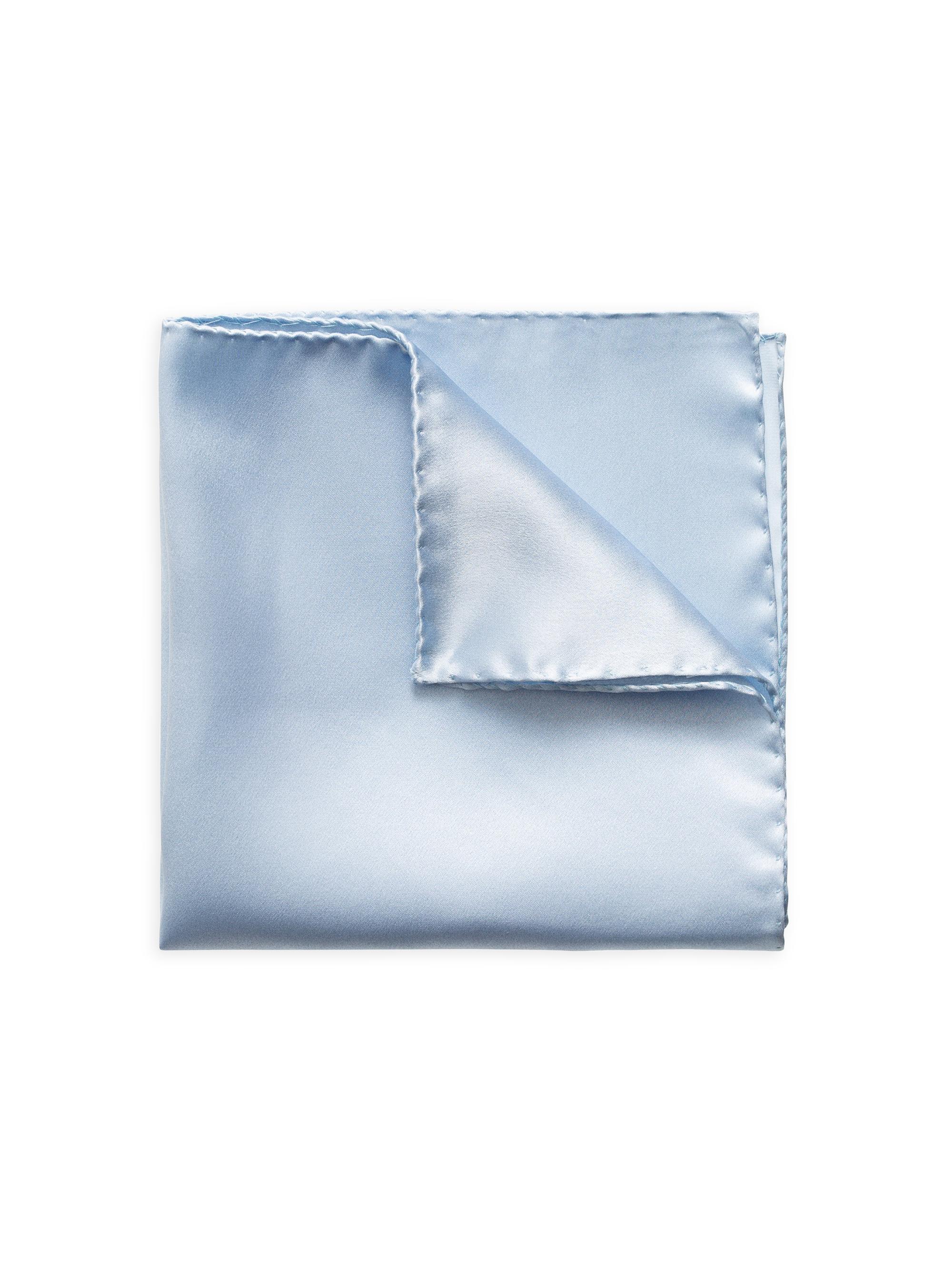 Eton Men's Silk Charmeuse Pocket Square - Blue