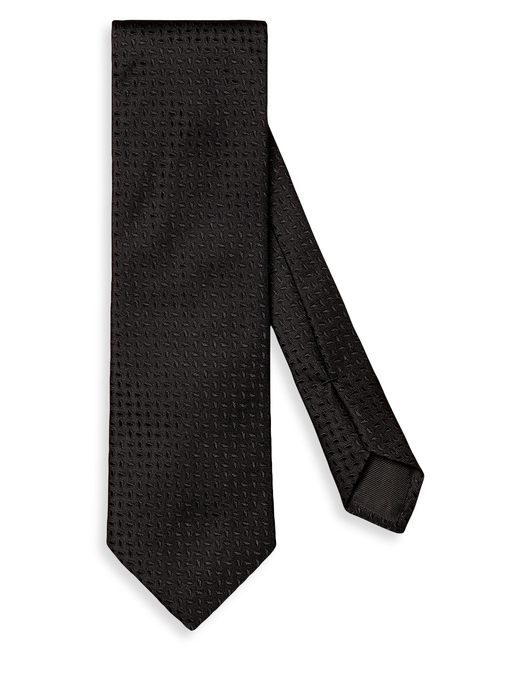Eton Men's Geometric Silk Tie - Black
