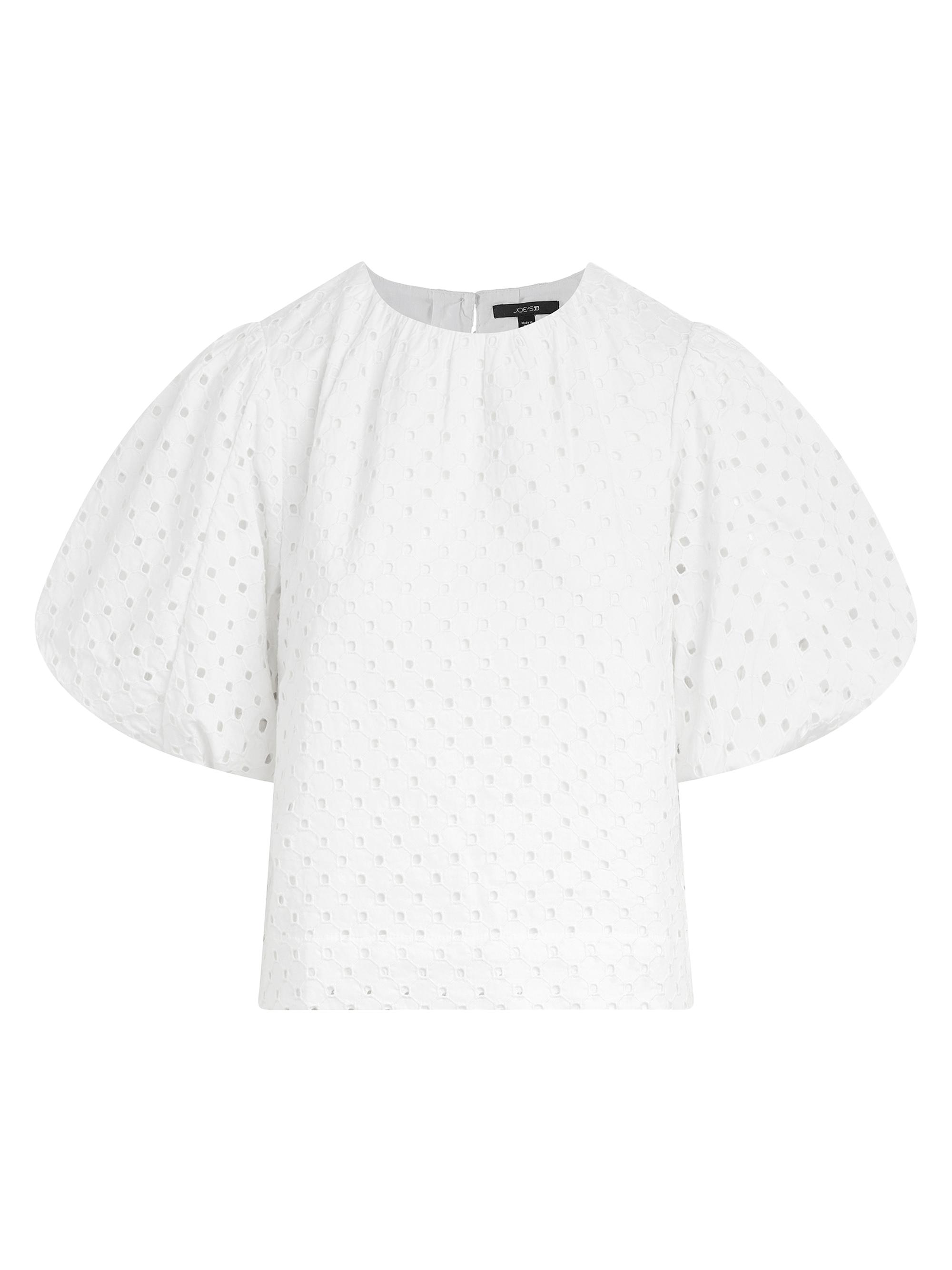 Joe's Jeans Women's Lorraine Eyelet Puff-Sleeve Top - Optic White