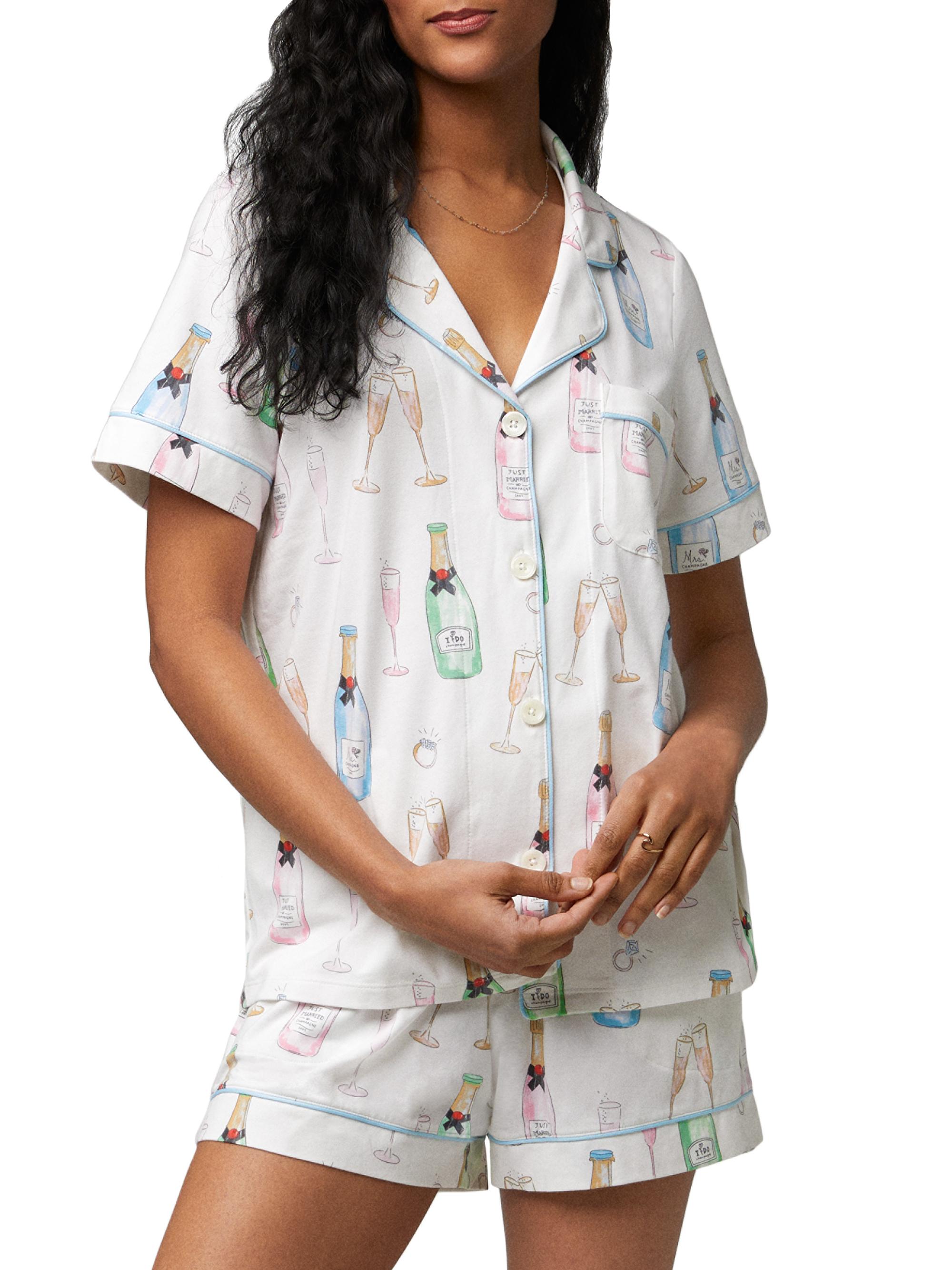 BedHead Pajamas Women's Wedding Short Boxer Pajamas - Champagne Wedding