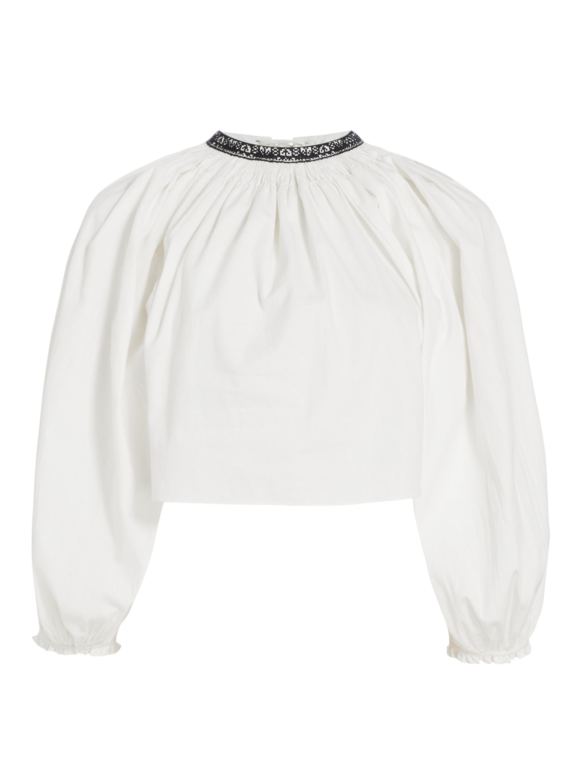 Re/done Women's Split-Neck Blouson Crop Top - Vintage