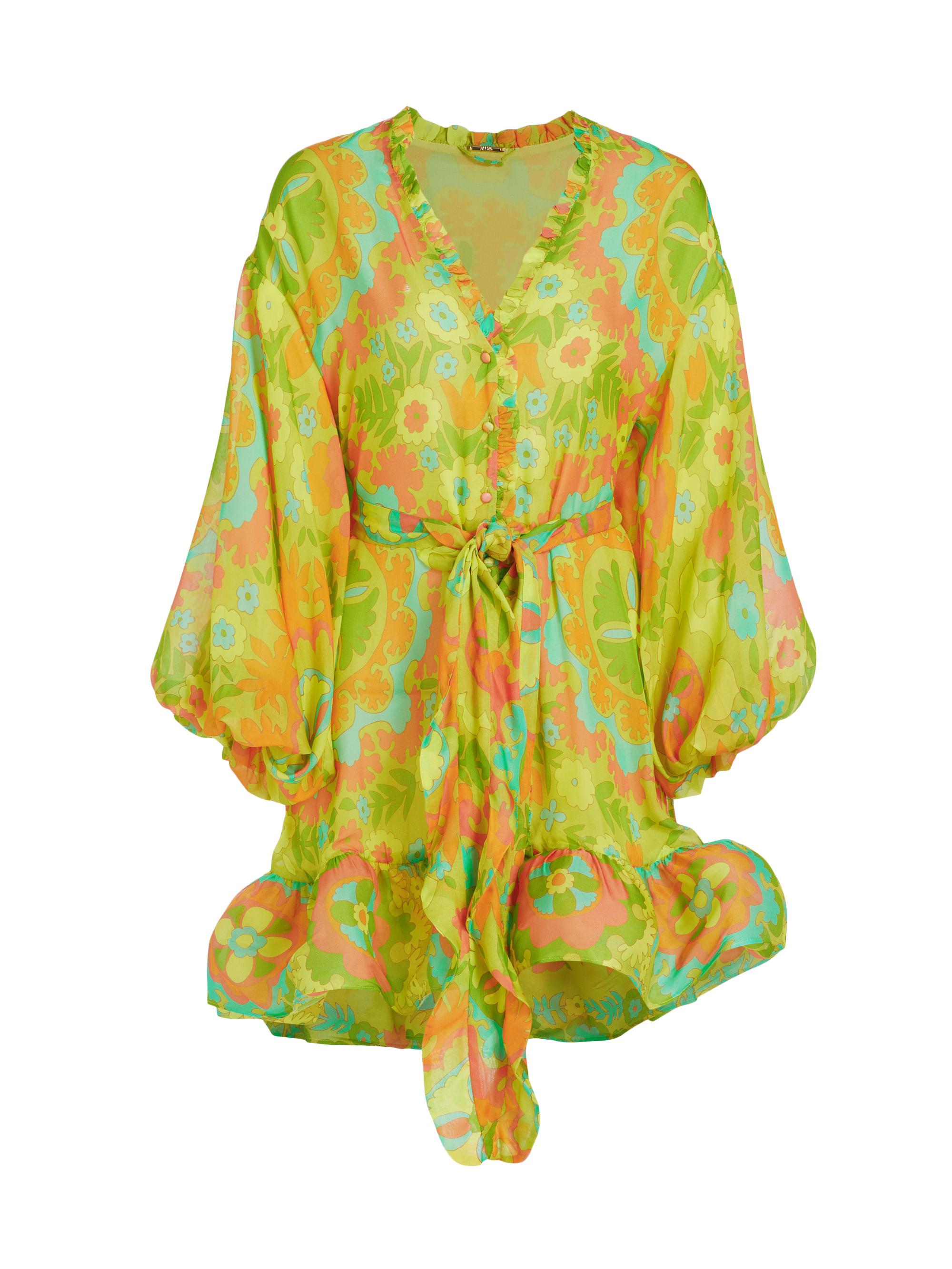 Alexis Women's Analia Belted Floral Minidress - Camellia Lime