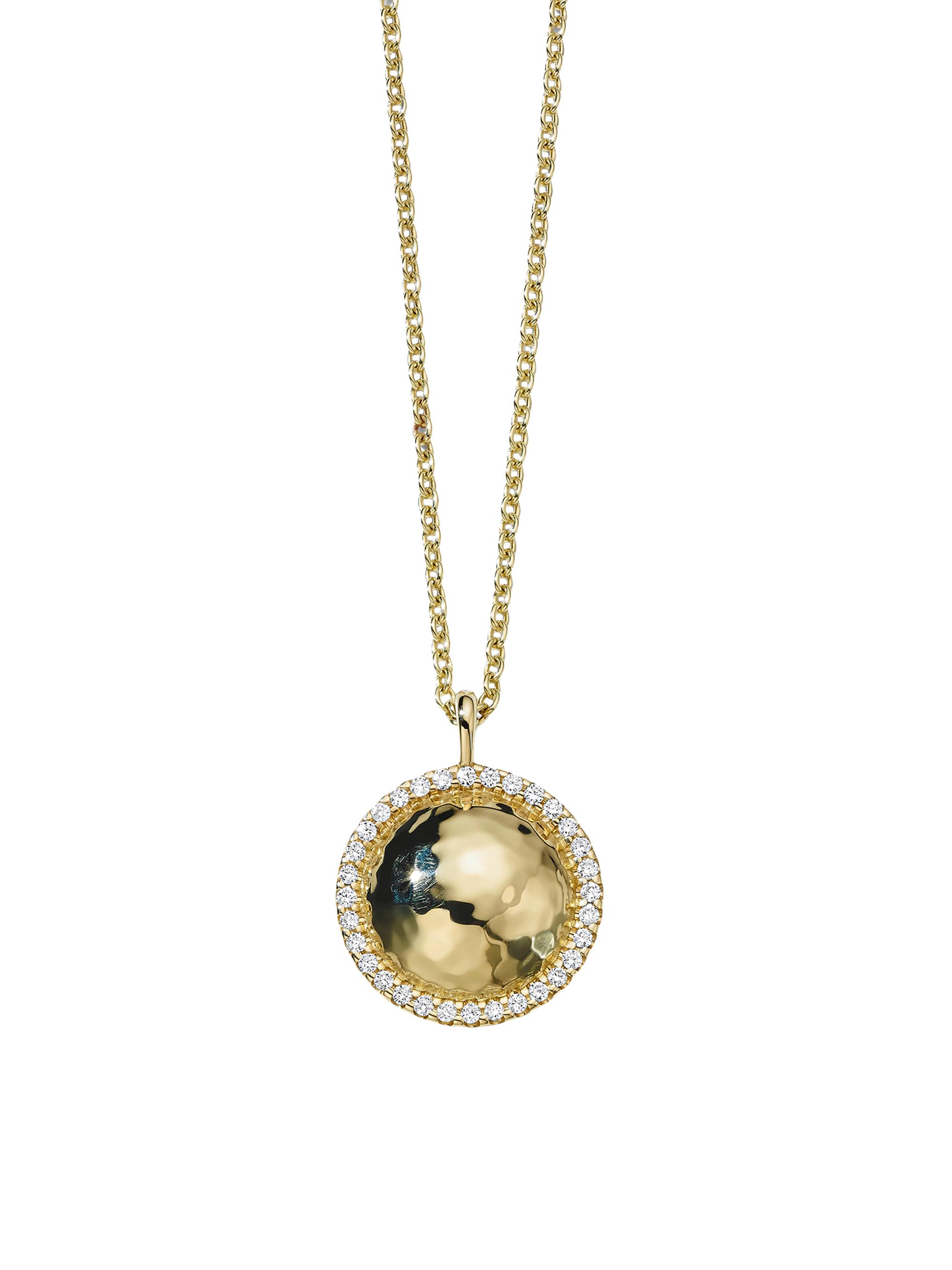 Ippolita Women's Stardust Goddess 18K Yellow Gold & 0.24 TCW Diamond  Domed Pendant Necklace - Yellow Gold