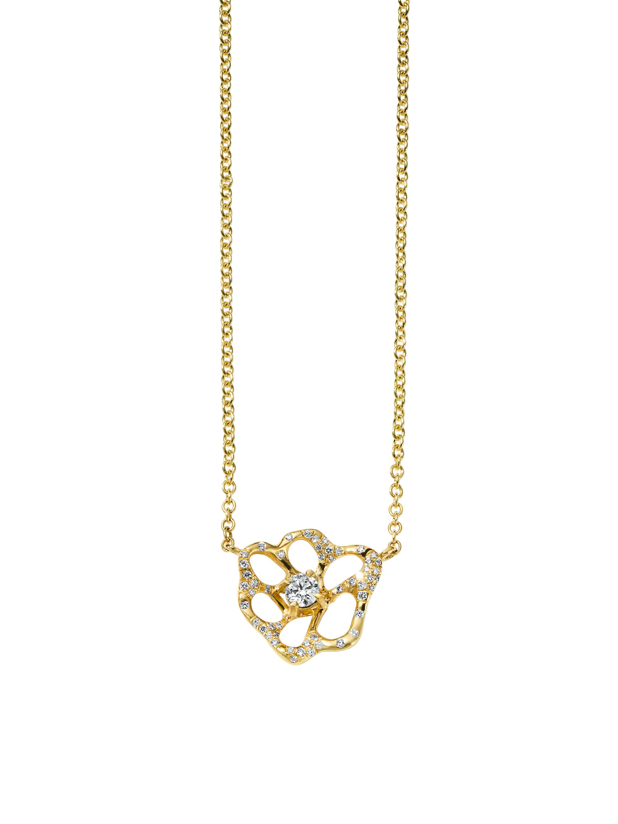 Ippolita Women's Stardust 18K Yellow Gold & 0.30 TCW Diamond  Flower Pendant Necklace - Yellow Gold
