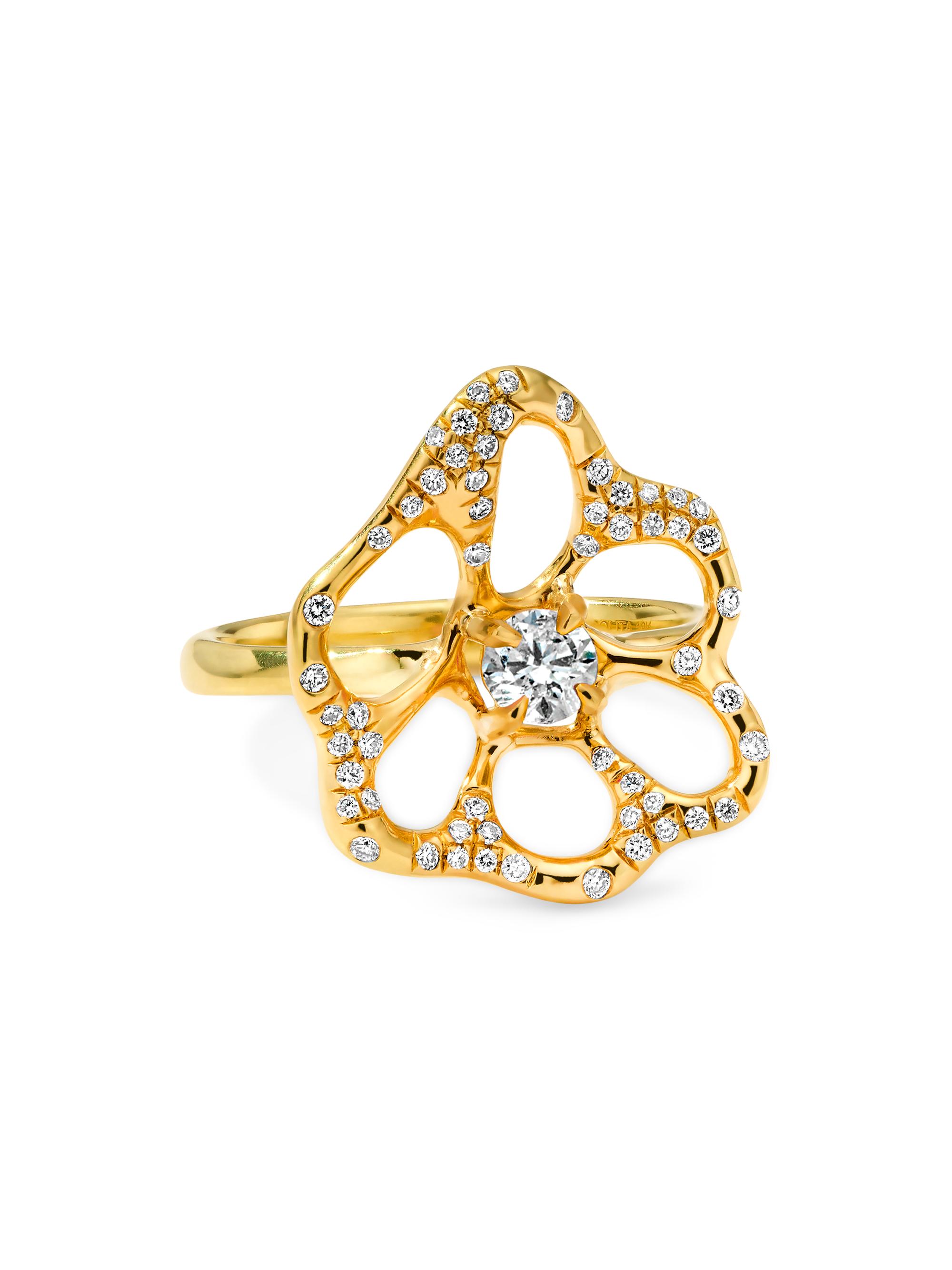 Ippolita Women's Stardust 18K Yellow Gold & 0.24 TCW Diamond Medium Flower Ring - Yellow Gold